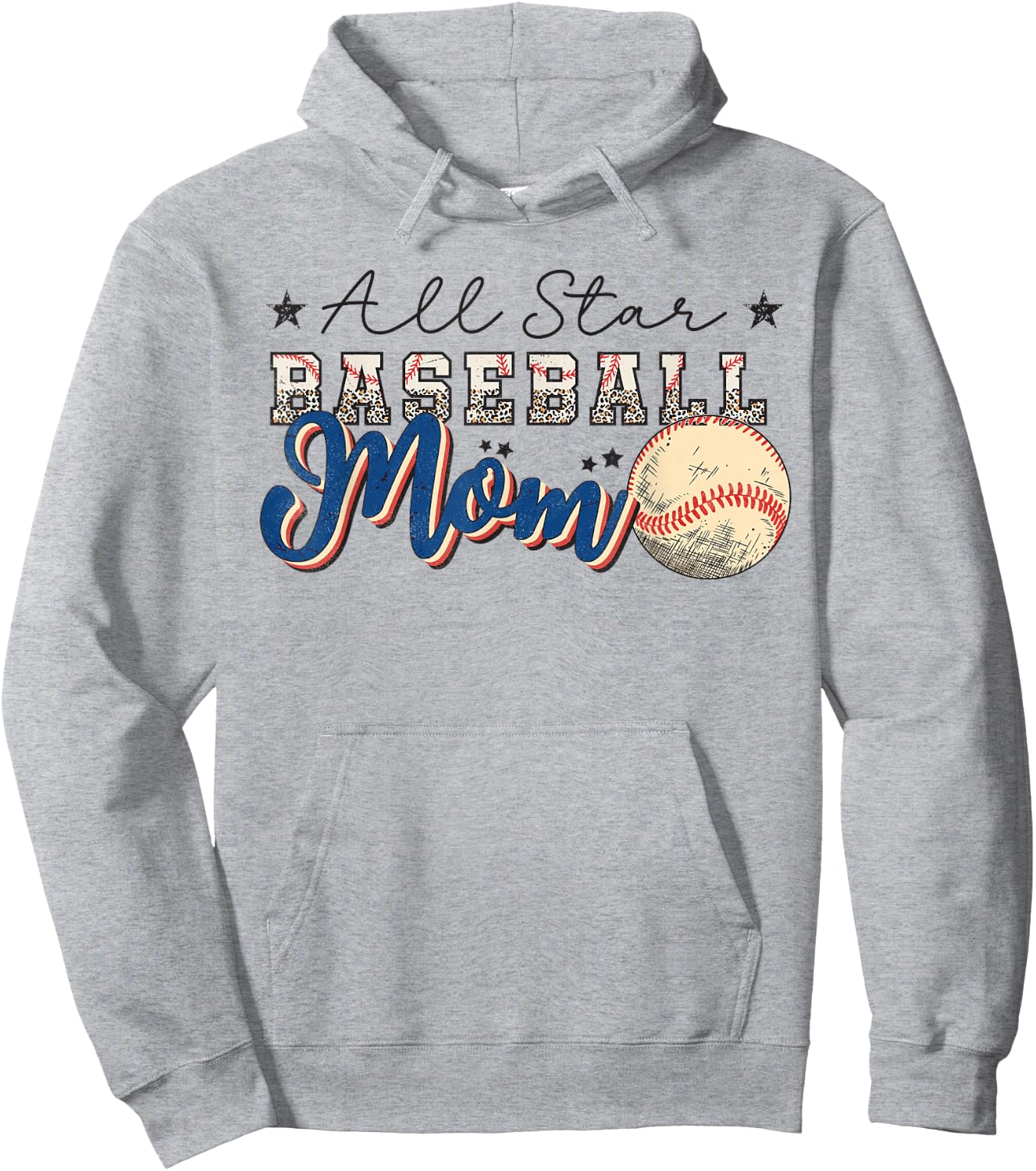All Star Baseball Mom Hoodie - Hoodie | Ash