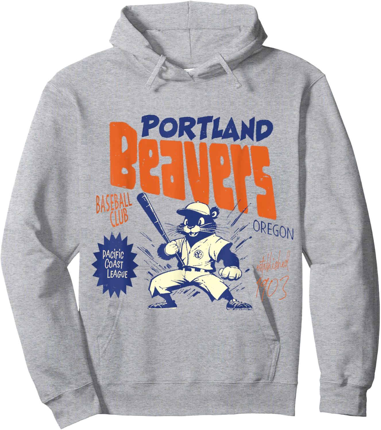 Portland Beavers Baseball Team 1903 Hoodie - Hoodie | Ash