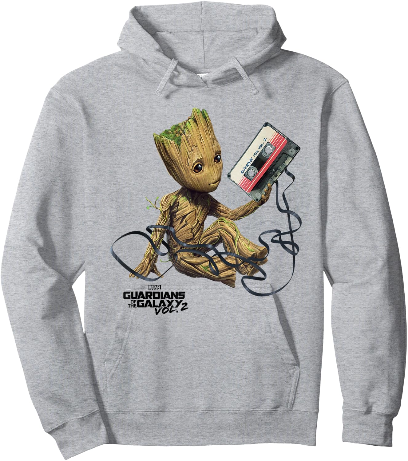 Guardians Of The Galaxy Vol2 Groot Tape , White Hoodie - Hoodie | Ash