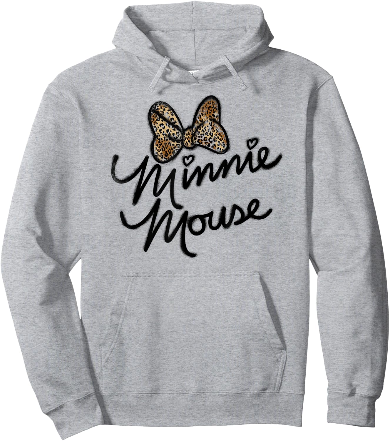 Minnie Mouse Autograph with Leopard Bow Hoodie - Hoodie | Ash