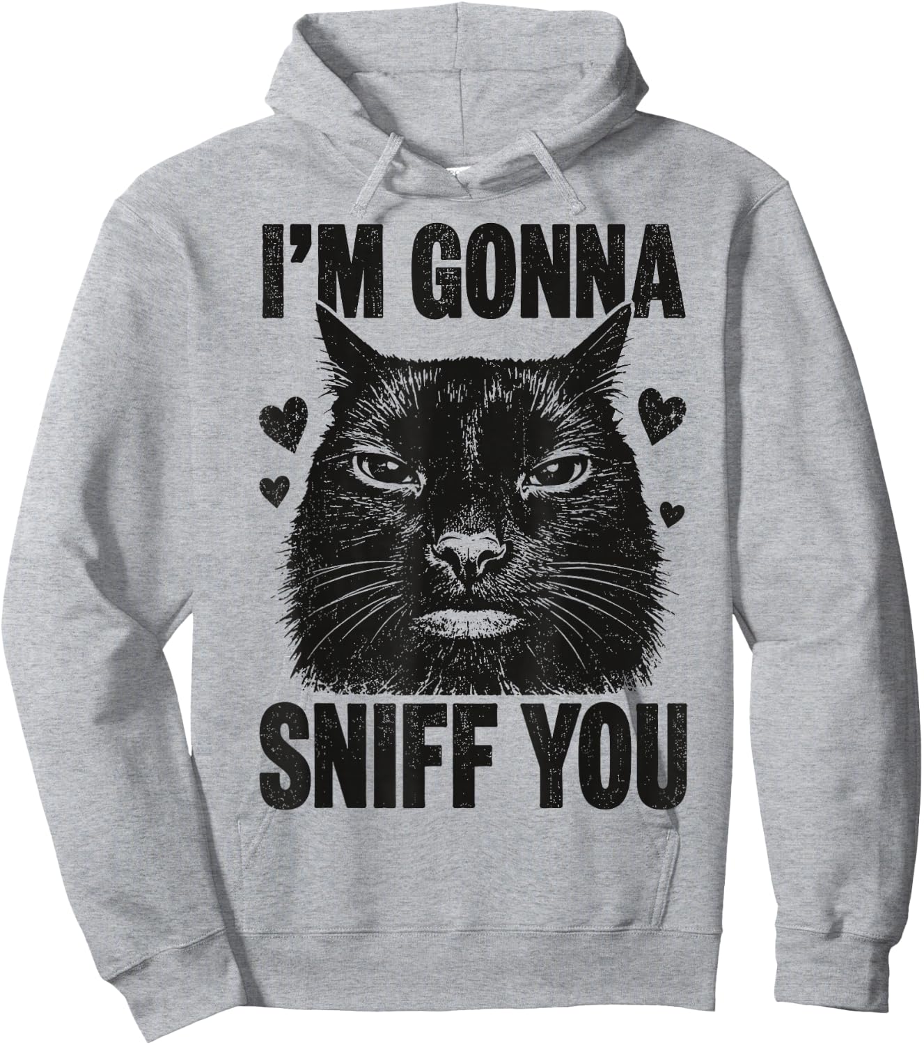 I'm Gonna Sniff You Funny Black Cat Hoodie - Hoodie | Ash