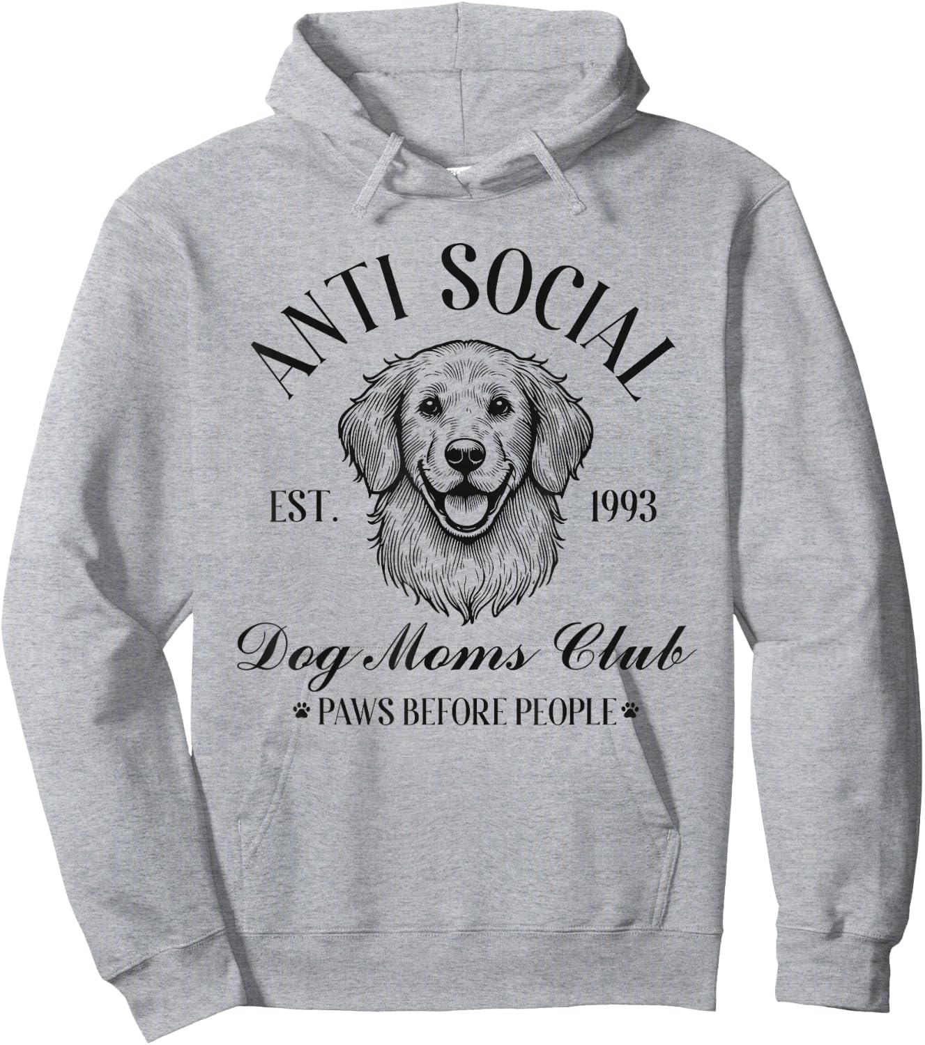 Antisocial Dog Moms Club Funny Mom Hoodie - Hoodie | Ash