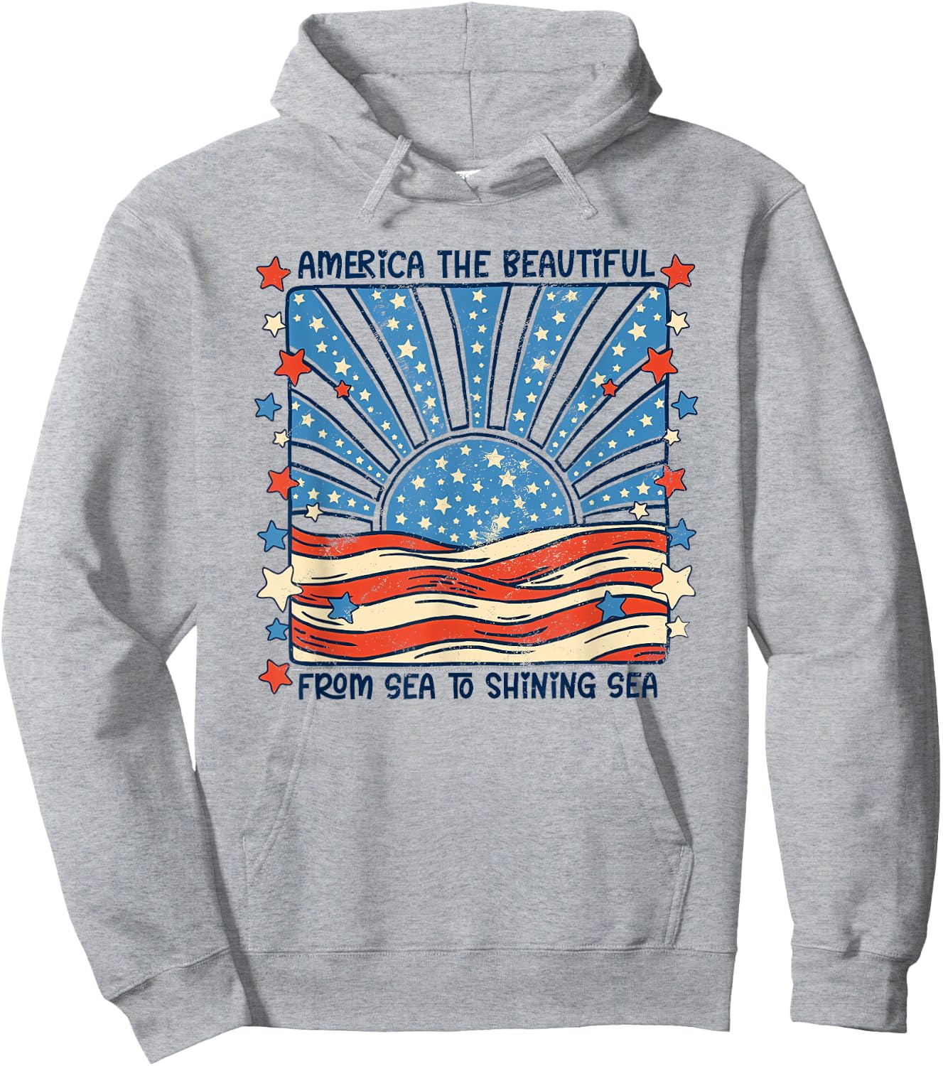 America the Beautiful from sea to Shining sea Hoodie - Hoodie | Ash