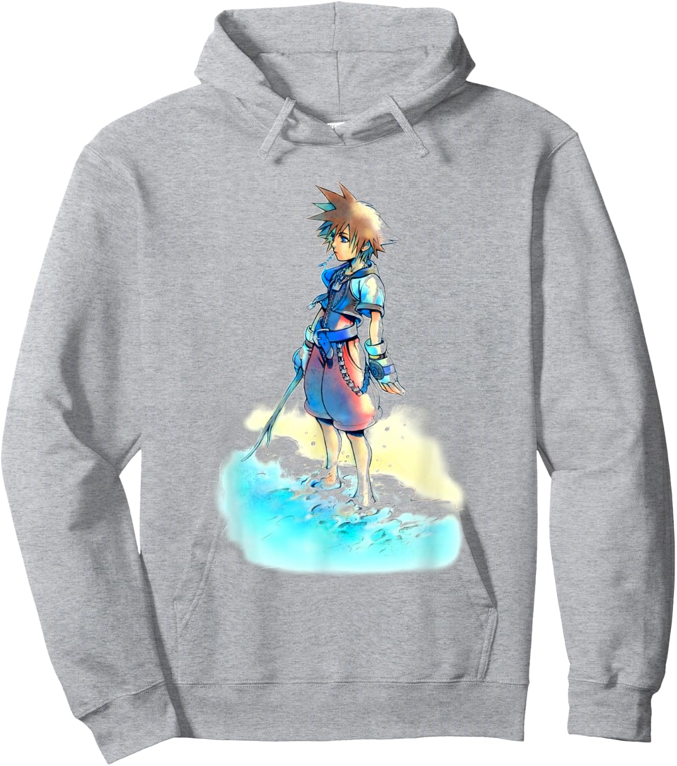 Disney Kingdom Hearts Sora Beach Sketch Hoodie - Hoodie | Ash