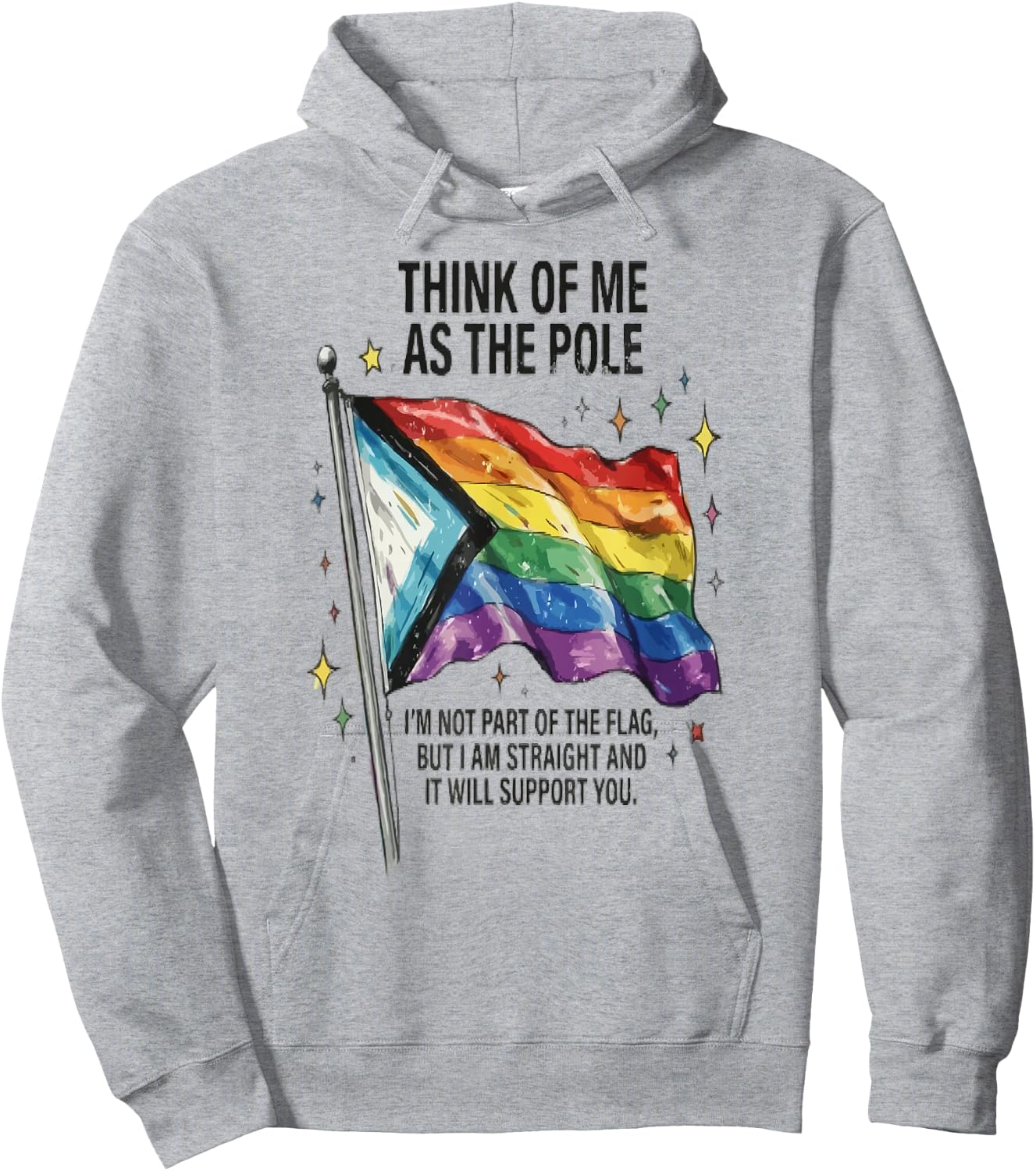 Think of Me As The Pole Straight Ally Hoodie - Hoodie | Ash