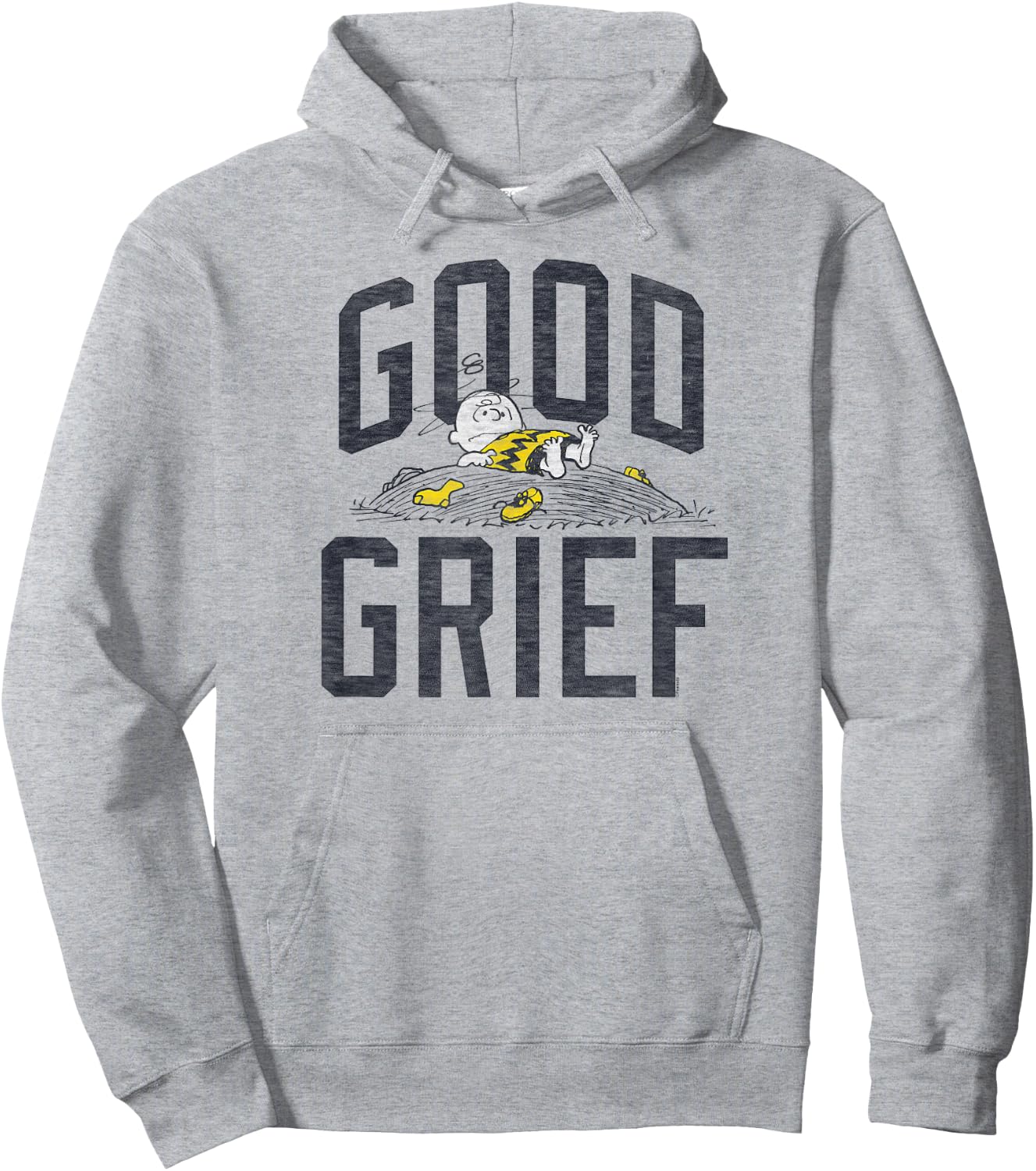 Peanuts Charlie Brown Good Grief Small Hoodie - Hoodie | Ash