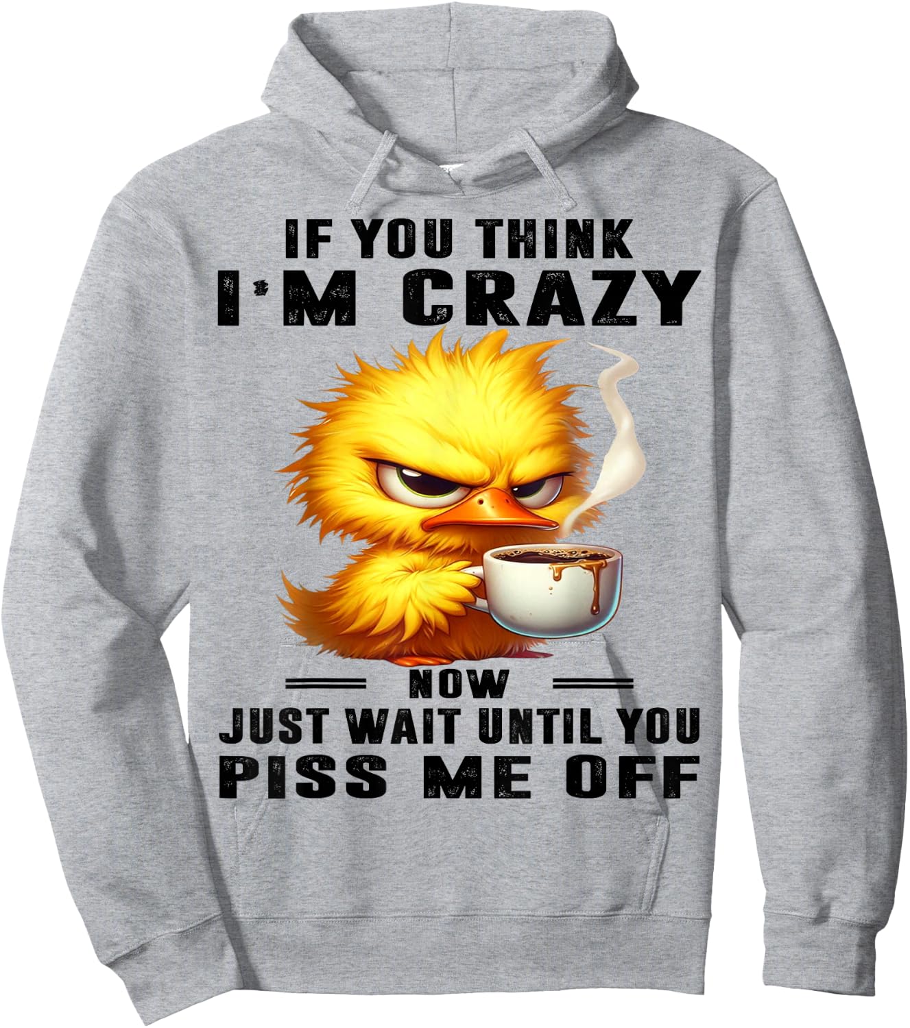 Cute Duck If You Think I'm Crazy Hoodie - Hoodie | Ash