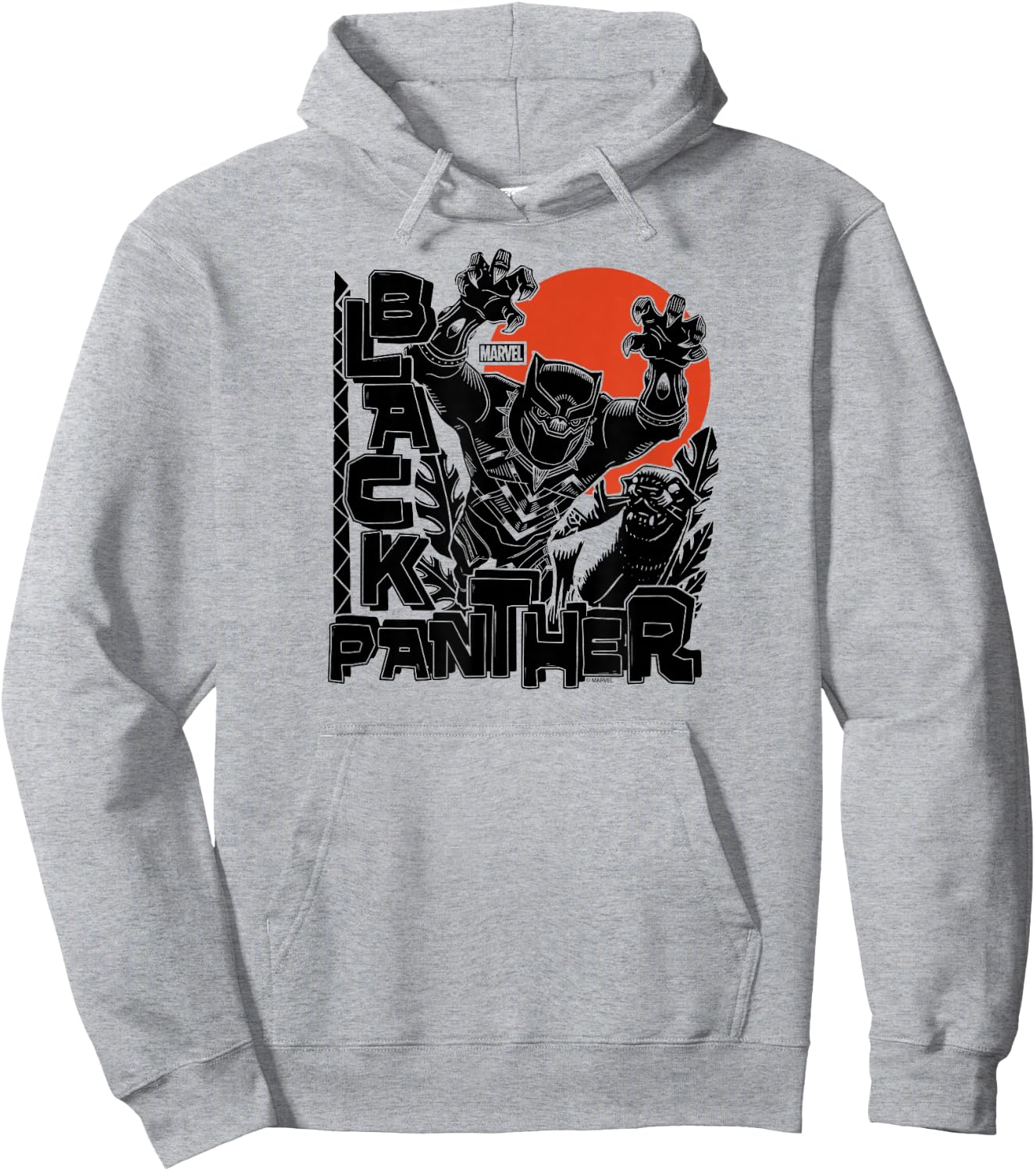 Black Panther - Linocut Inspired Hoodie - Hoodie | Ash