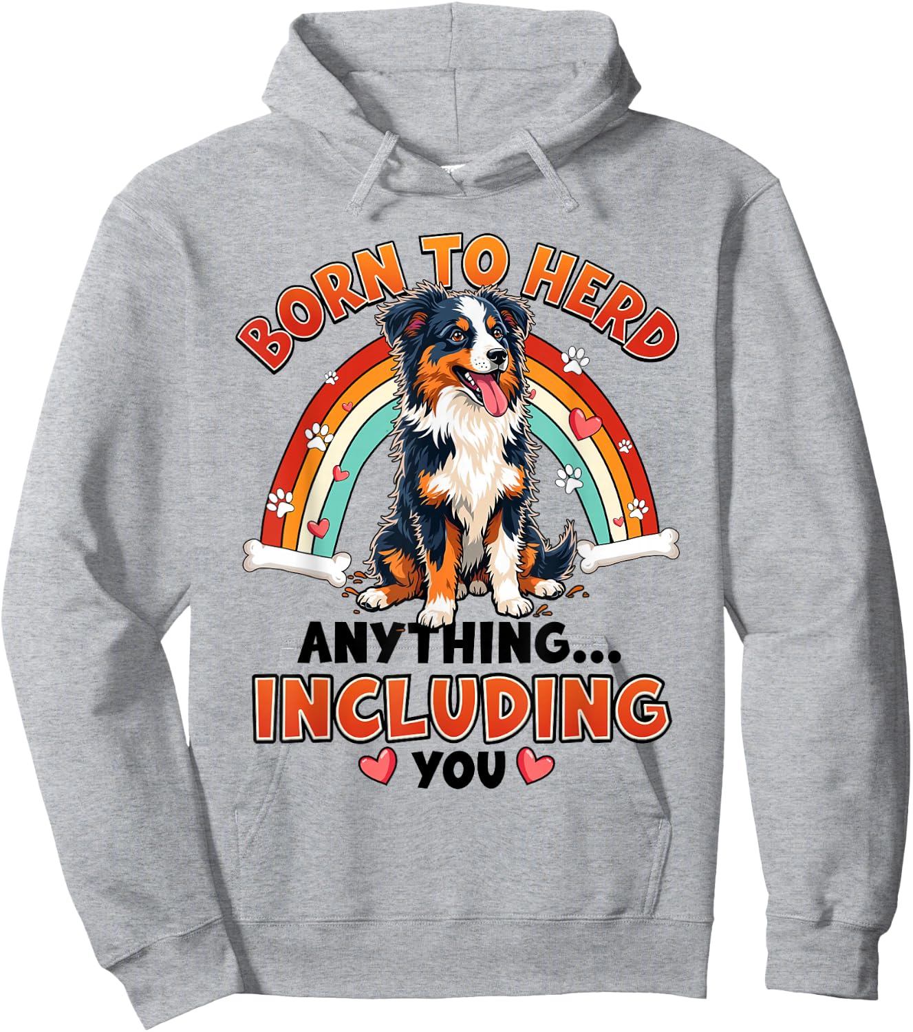 Funny Australian Shepherd Design for Dog Lover Hoodie - Hoodie | Ash