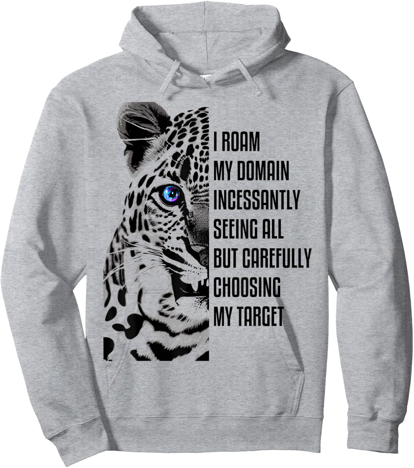Snow Leopard Quote Leopard Hoodie - Hoodie | Ash