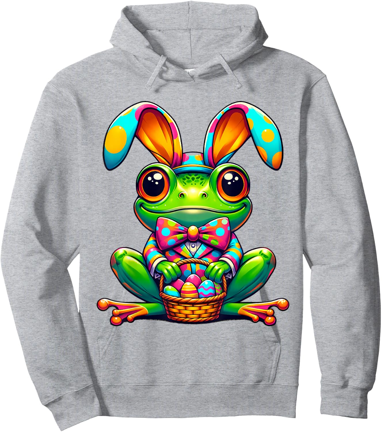 Easter Frog Bunny Ears Women Men Kids Hoodie - Hoodie | Ash
