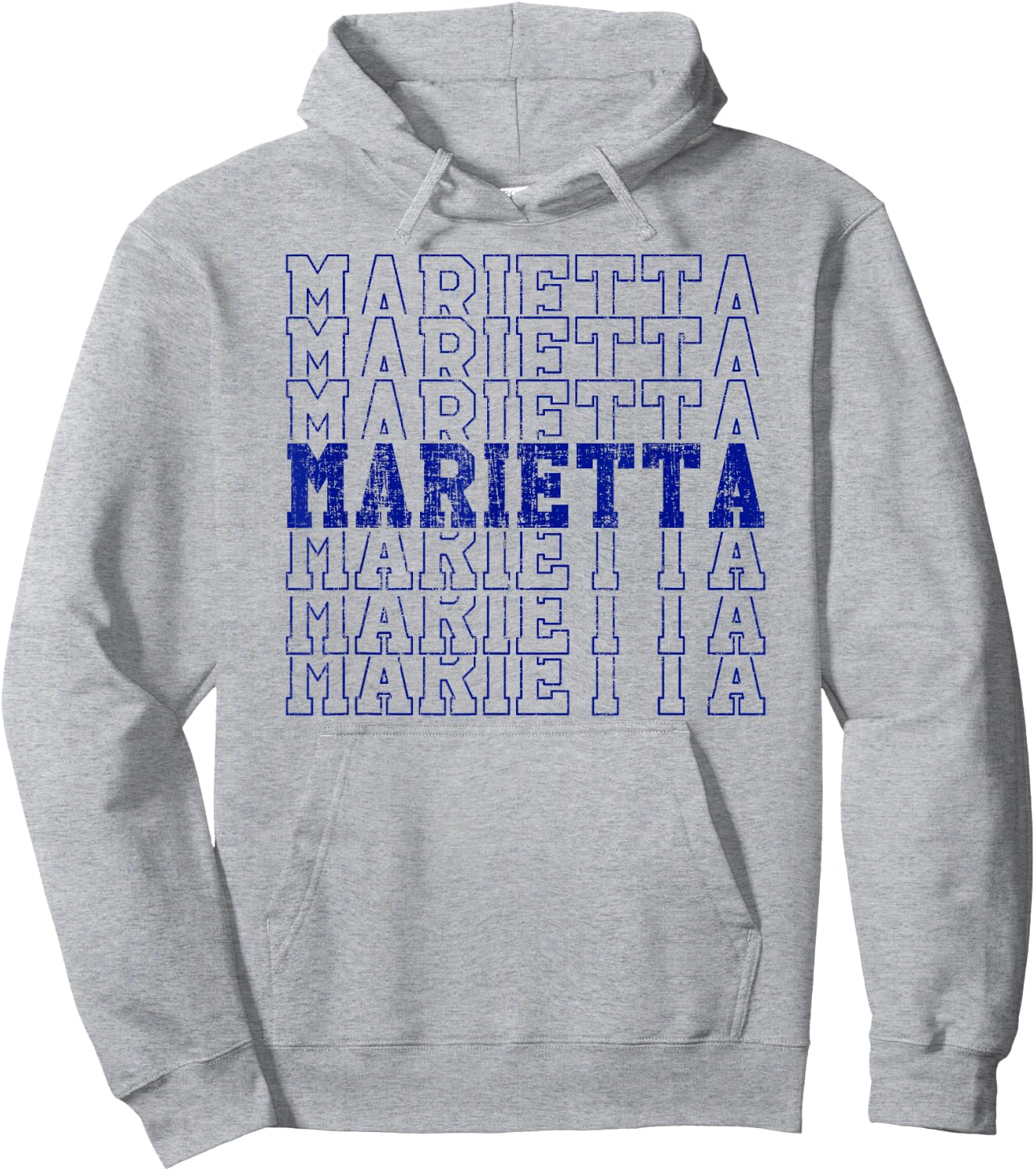Trendy Retro Marietta GA Distressed Hoodie - Hoodie | Ash