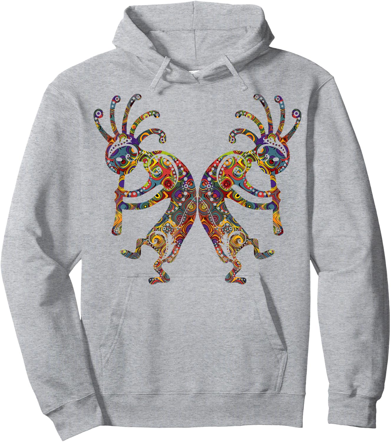 Native American Kokopelli Twins with Ornaments Hoodie - Hoodie | Ash