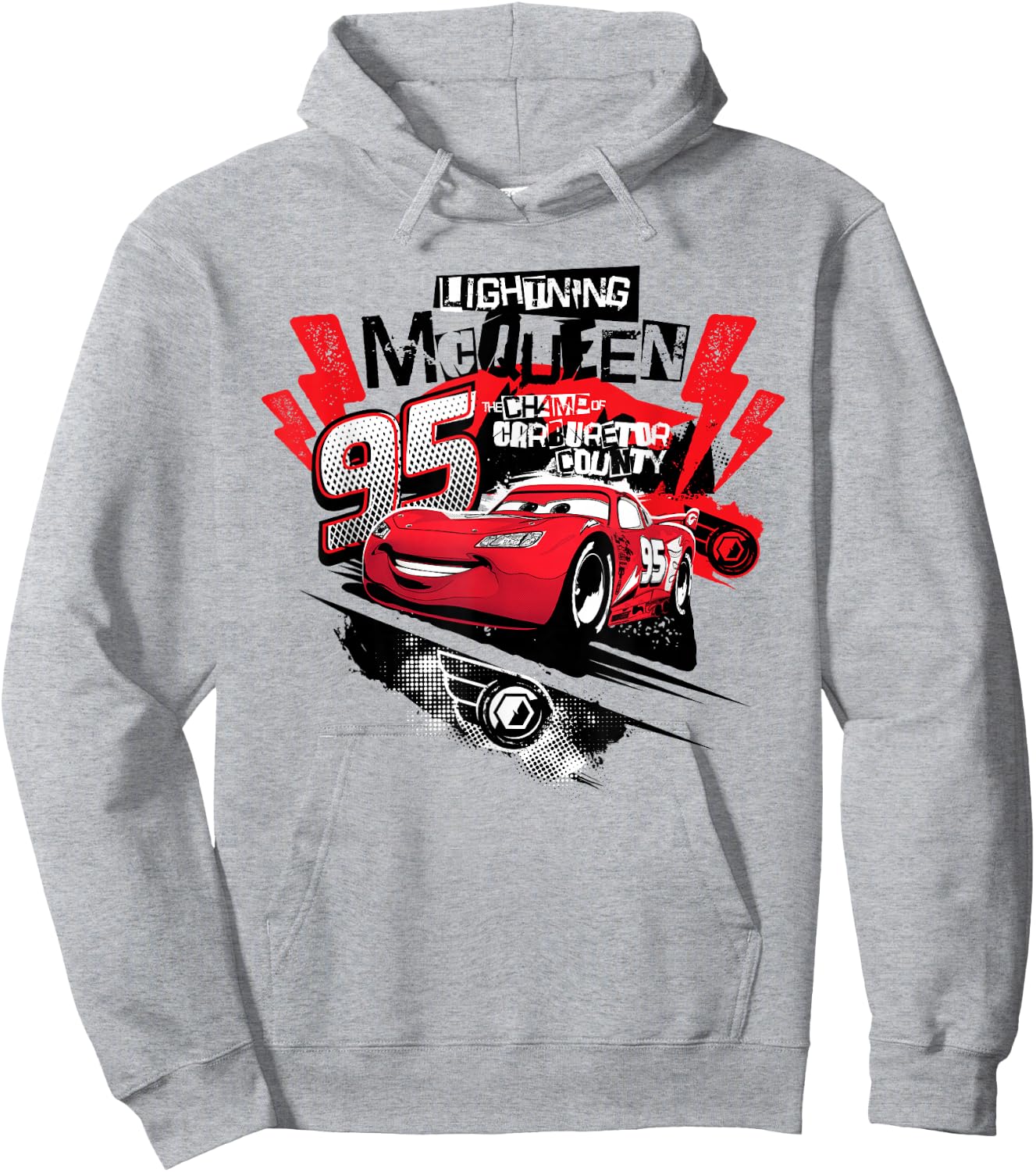 Cars Lightning McQueen Collage , White Hoodie - Hoodie | Ash
