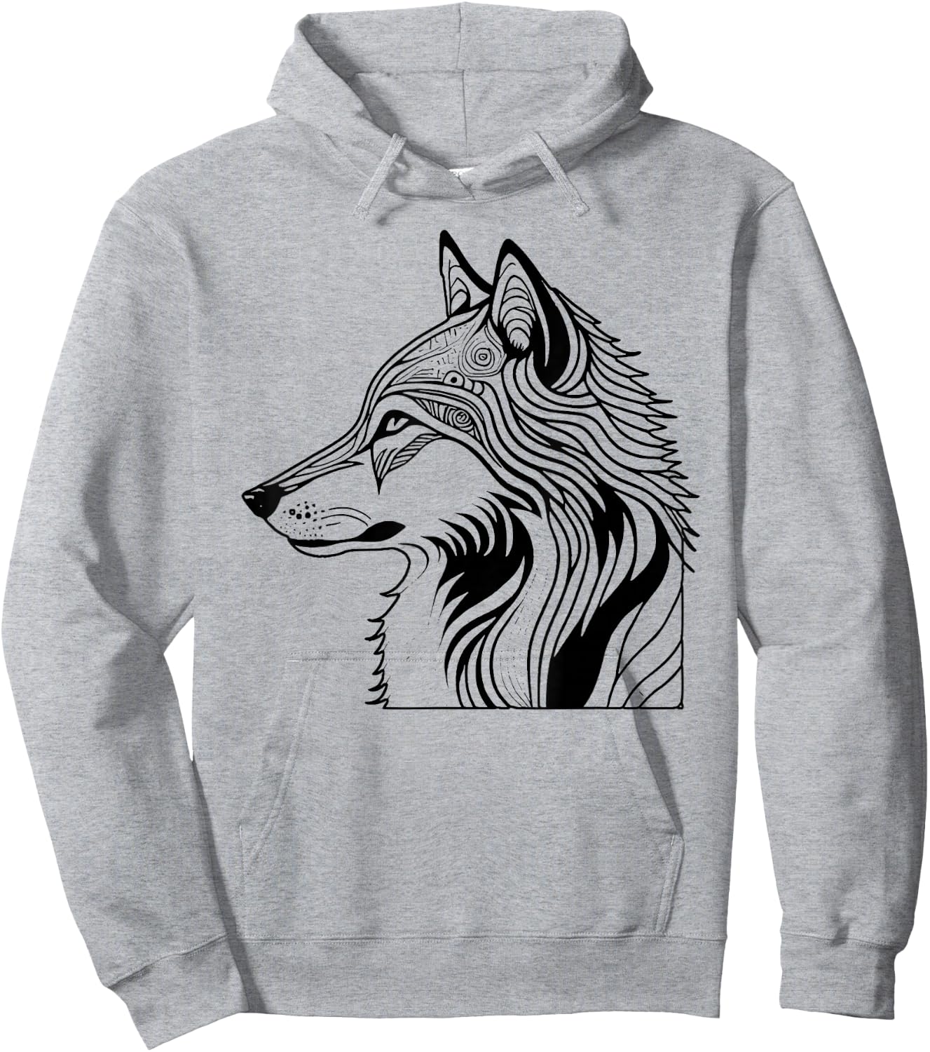 Coloriage Loup à colorier soi-même Hoodie - Hoodie | Ash
