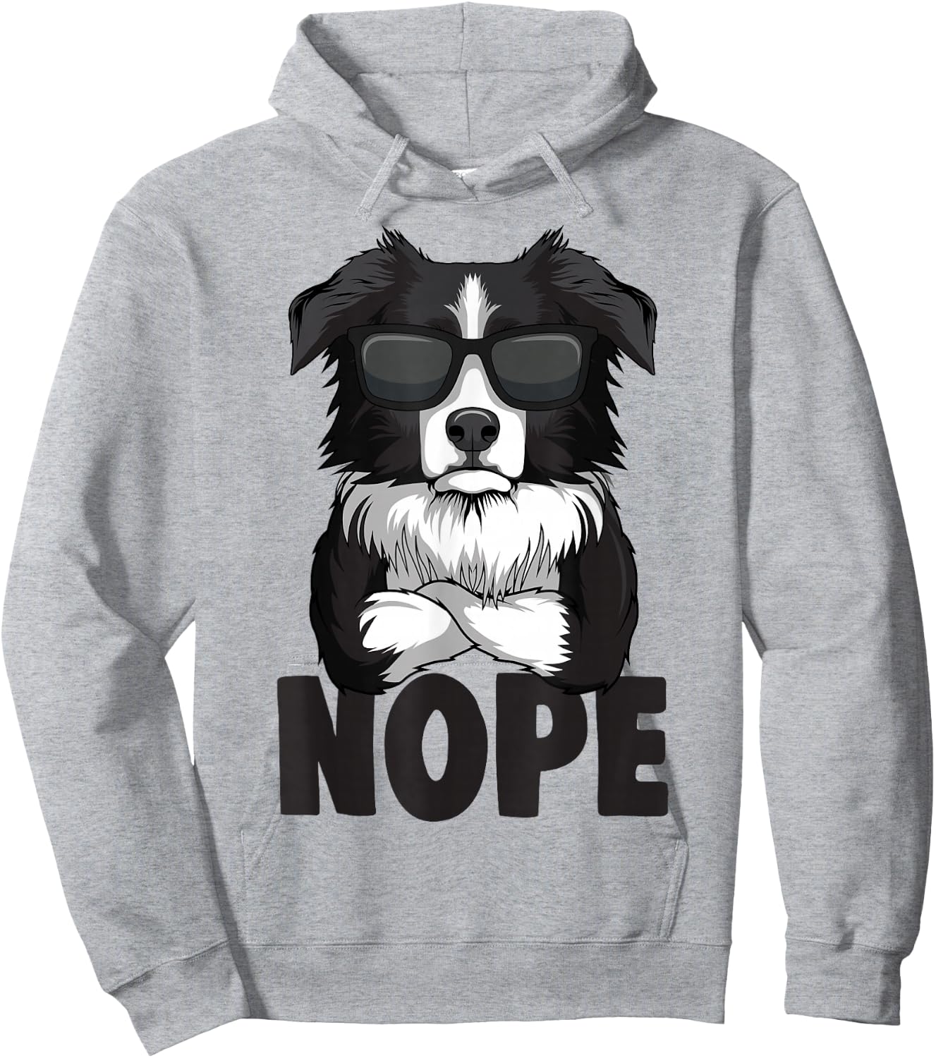 Border Collie Dog Female Men's , White Hoodie - Hoodie | Ash