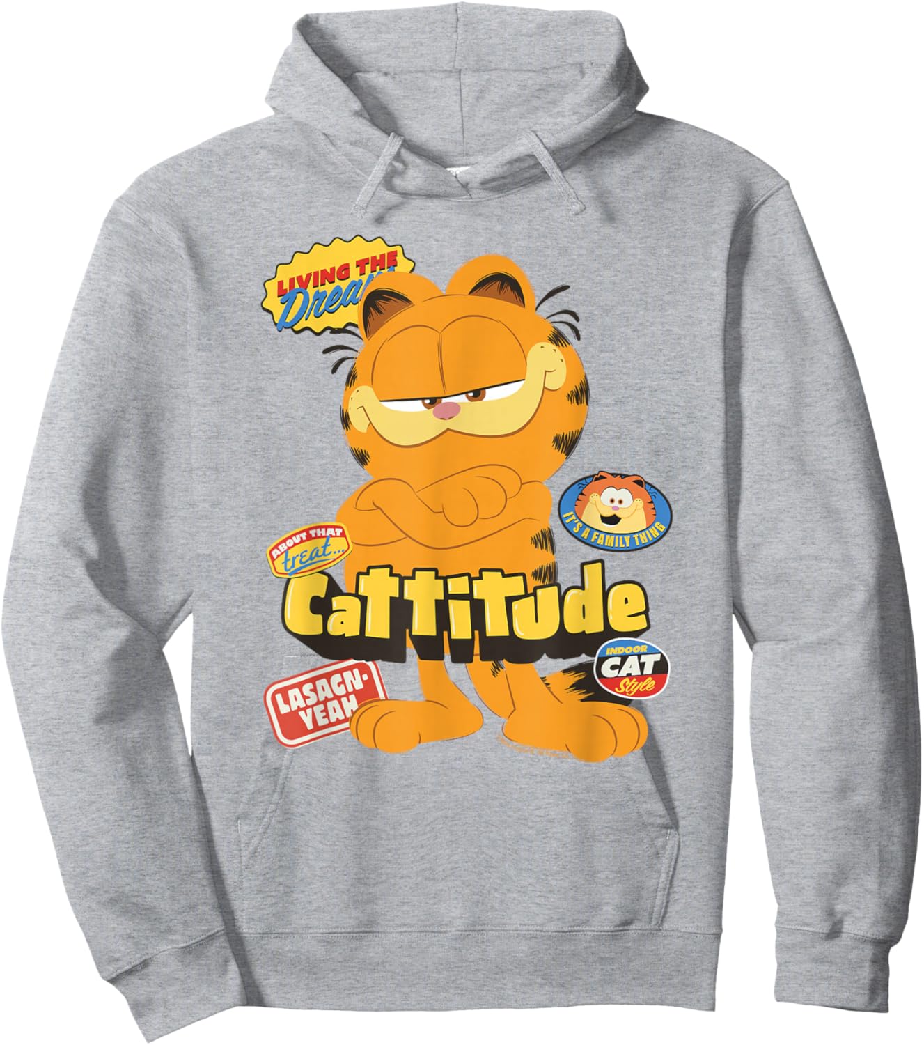 Garfield Cattitude , grey, S Hoodie - Hoodie | Ash