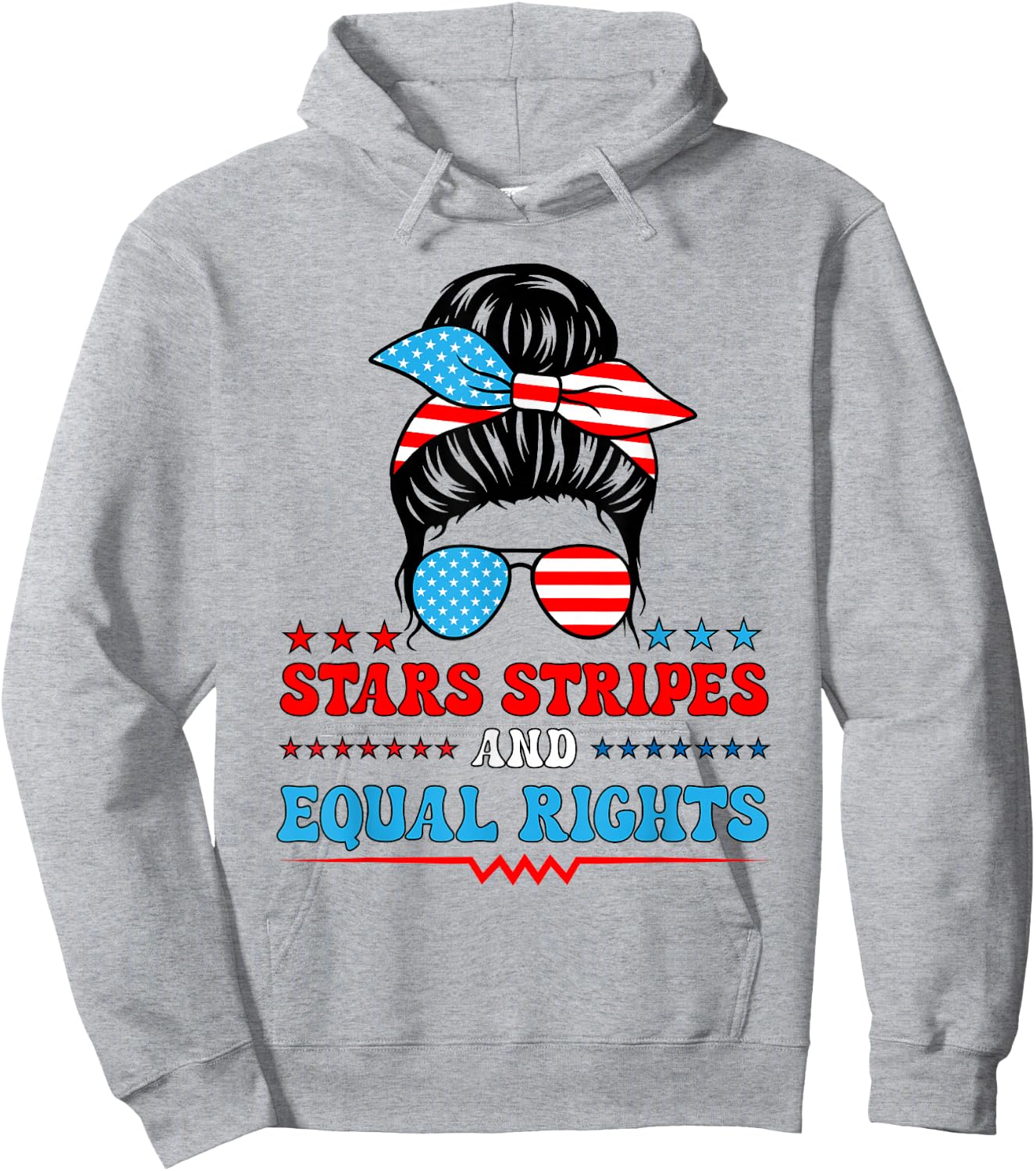Stars Stripes and Equal Rights 4th of July Hoodie - Hoodie | Ash