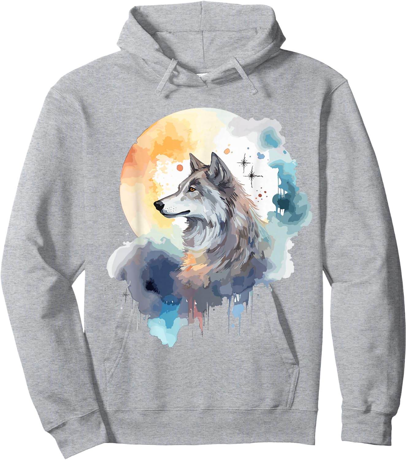 Wolfskopf Aquarell Damen Weiß EU 38/39 Hoodie - Hoodie | Ash