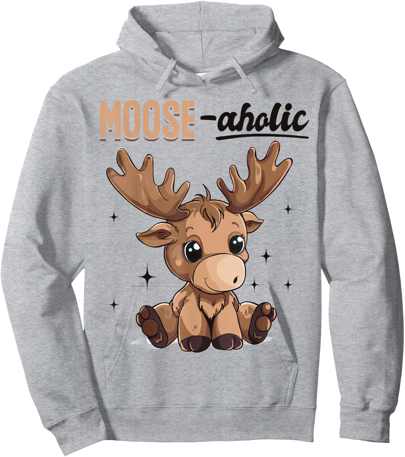 Funny Moose Animal Moose-aholic Hoodie - Hoodie | Ash
