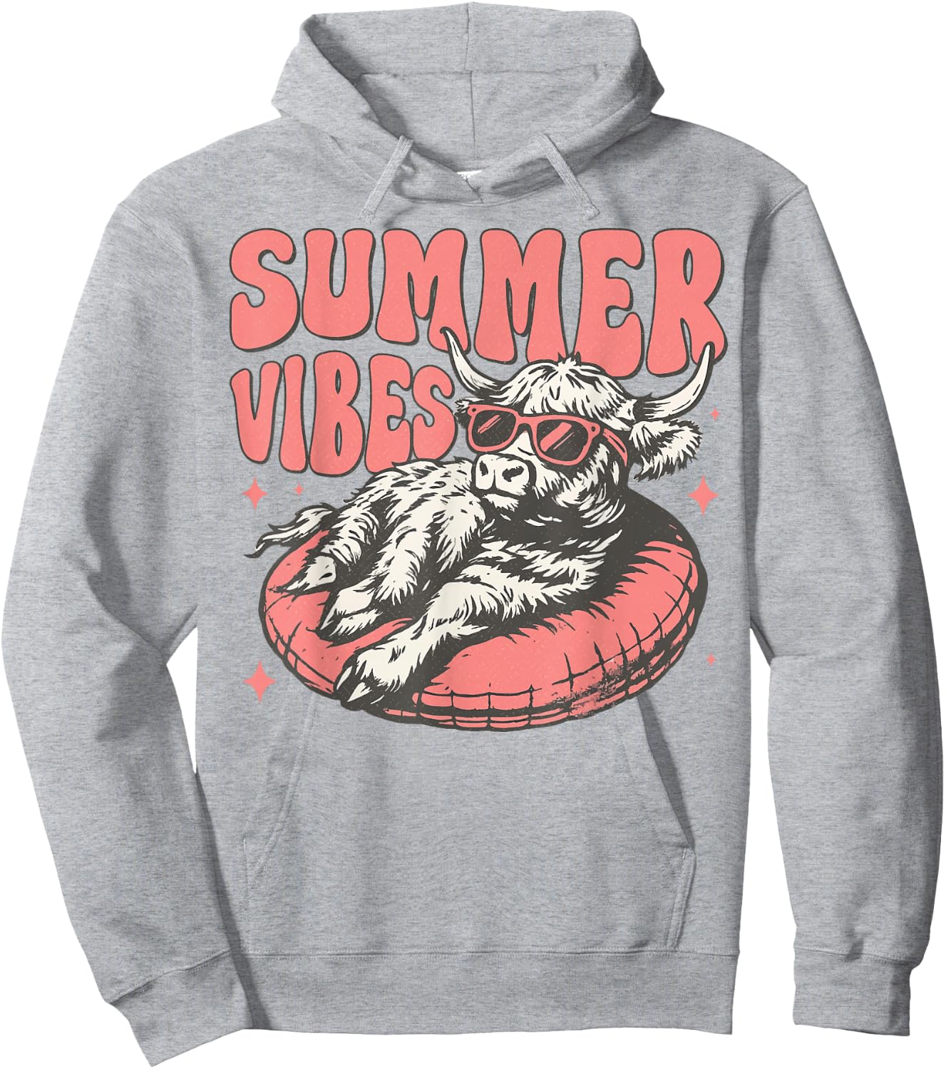 Funny Cow Summer Vibes Cow Summer Vibes Hoodie - Hoodie | Ash