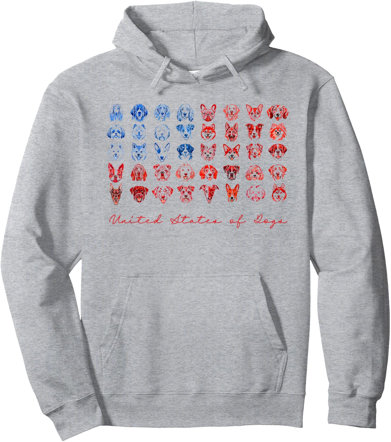 United States of Dogs Hoodie - Hoodie | Ash