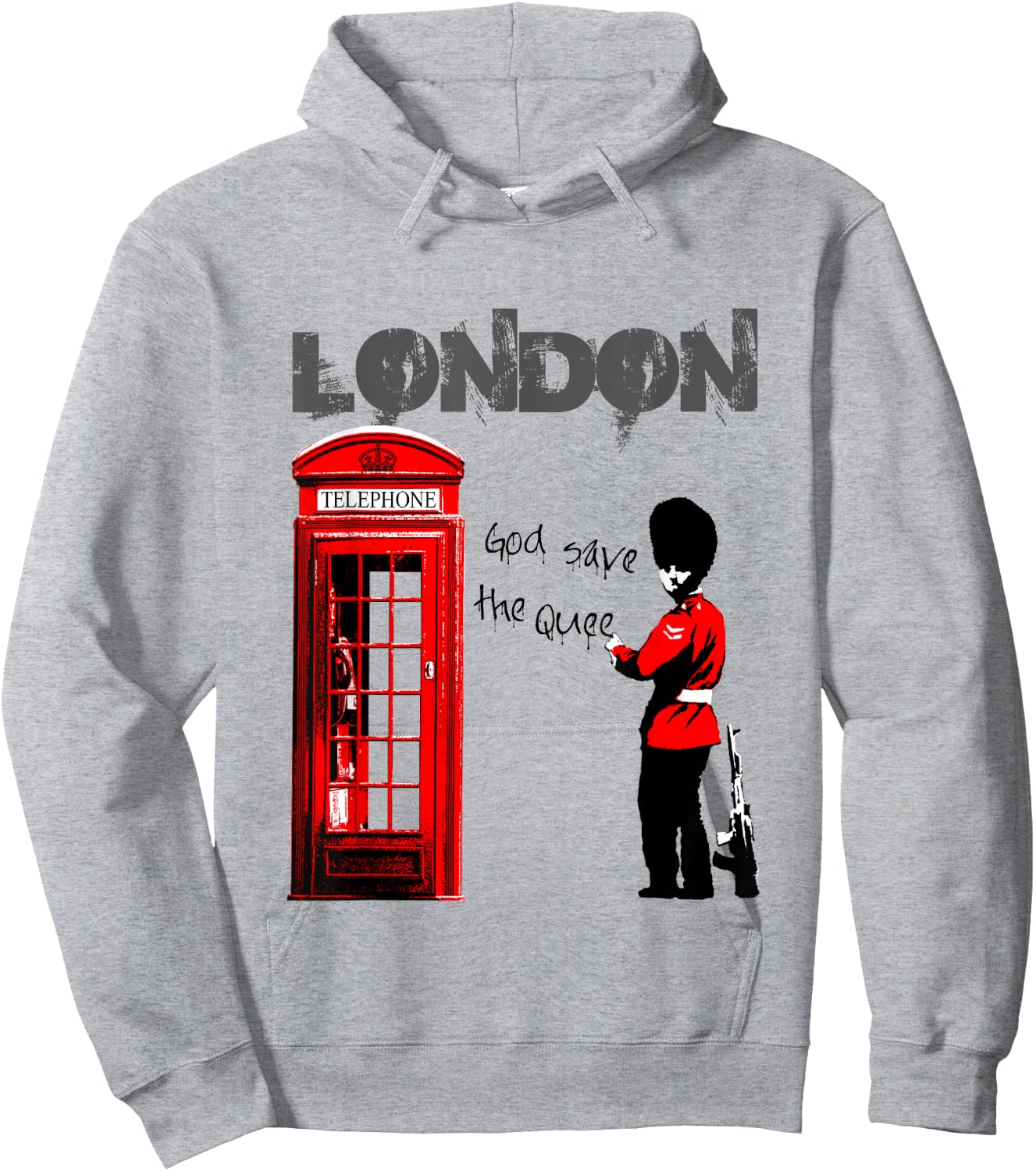 London Banksy Gott schütze die Königin Hoodie - Hoodie | Ash
