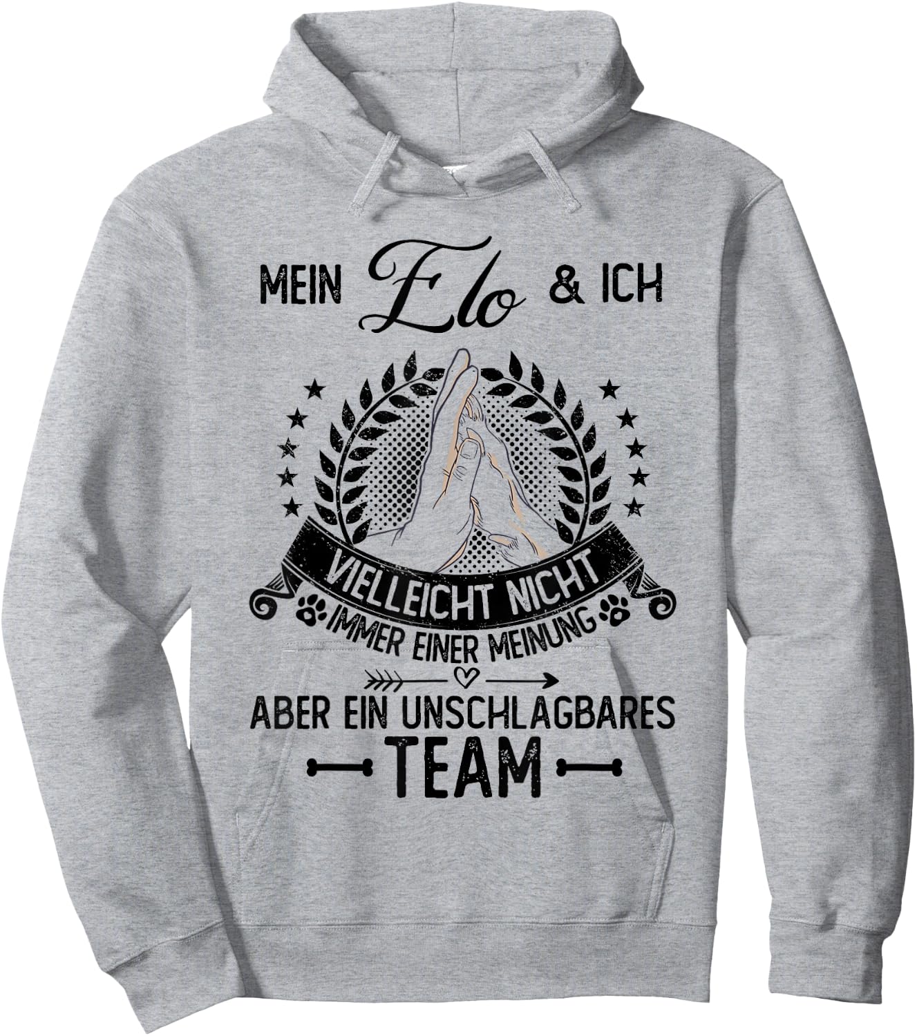Elo Geschenke & Gassi Outfit | nicht immer einer Meinung | Hund & Hunde , Weiß, S, , Kurzarm, Klassisch, Polyester 100%, Cartoon, Weihnachten, Geburtstag, Hunde, Komfort Hoodie - Hoodie | Ash