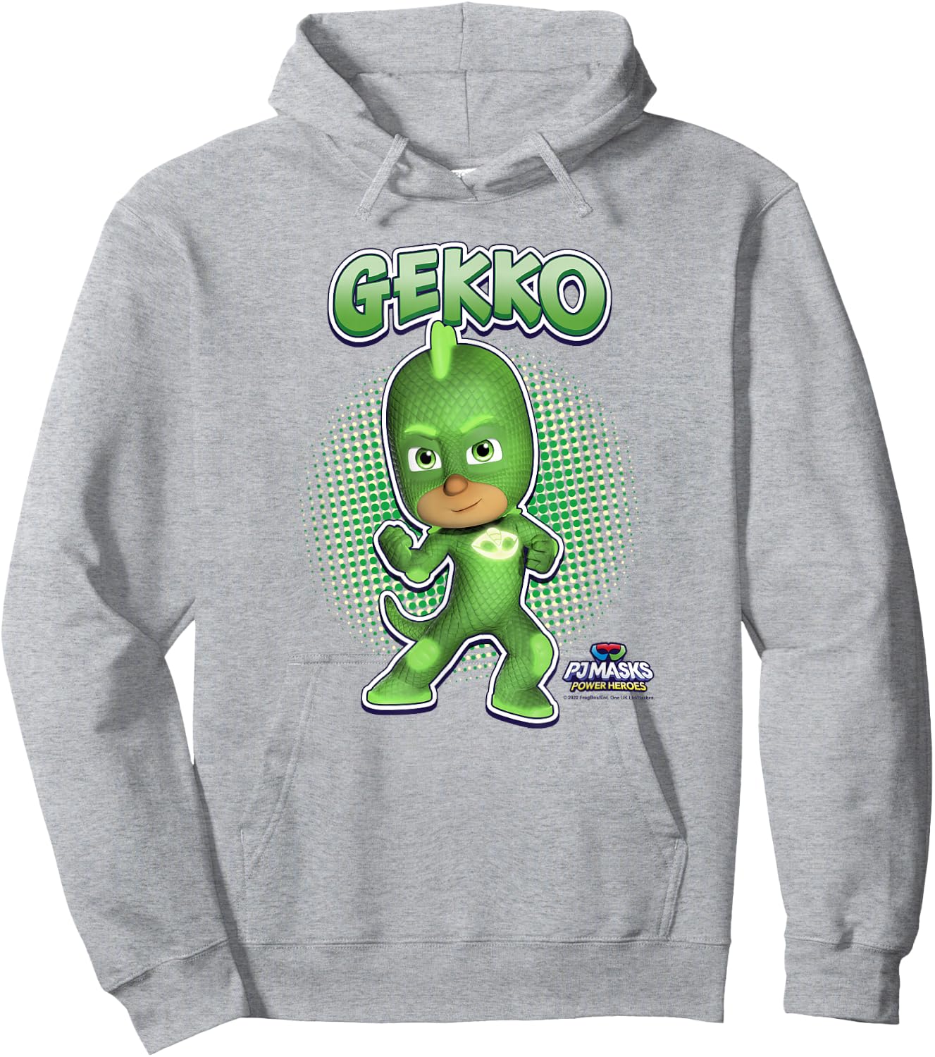PJ Masks Gekko Comic Style Pose Panel Logo Hoodie - Hoodie | Ash