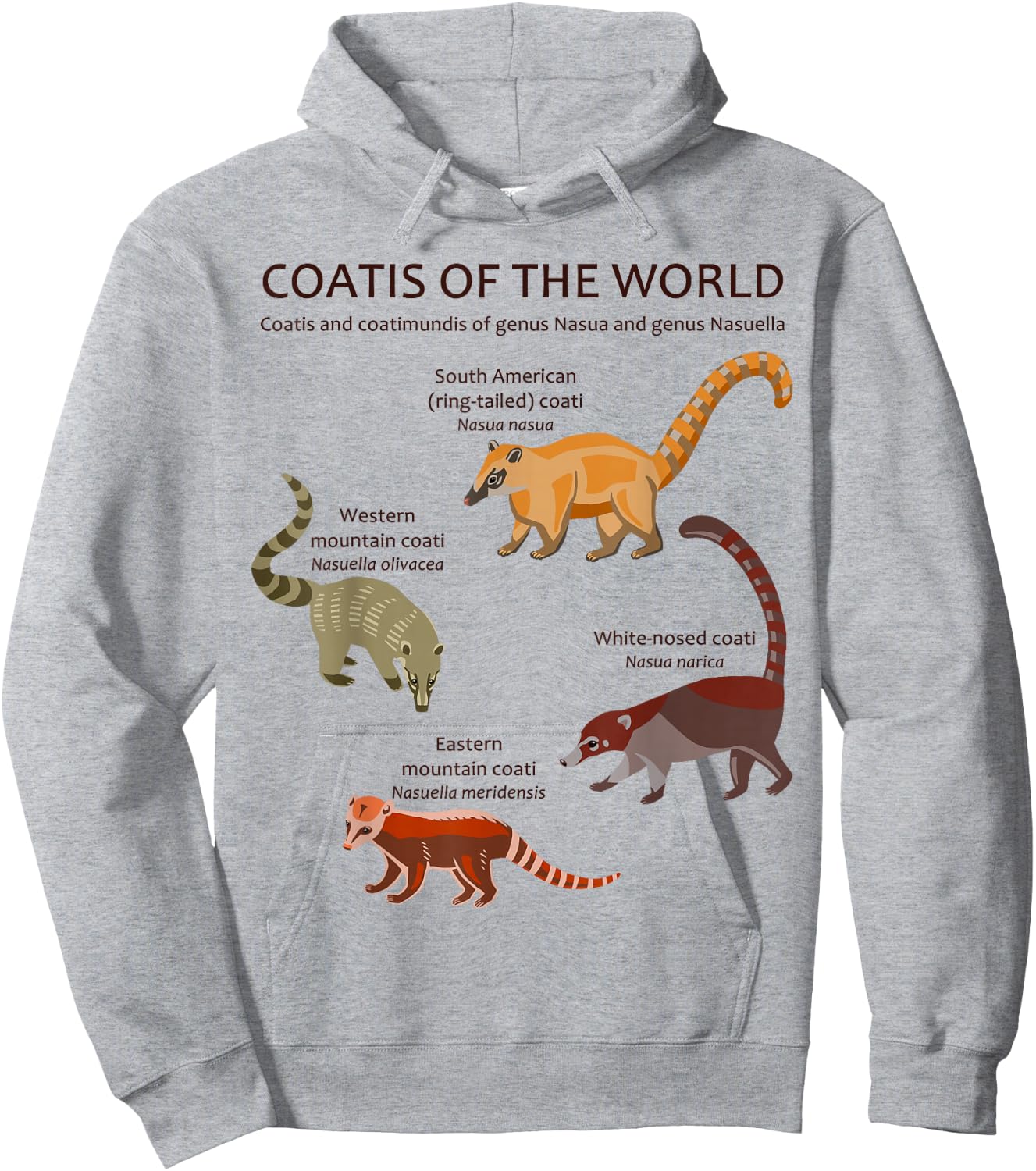 Coati and Coatimundi Species Animal Artwork Hoodie - Hoodie | Ash