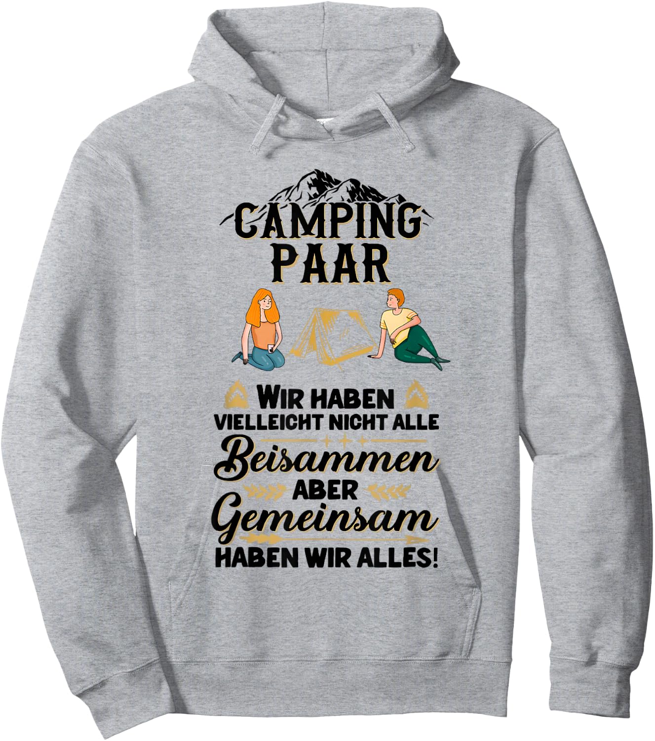 Camping Pair We Have Maybe Not Allover , White Hoodie - Hoodie | Ash