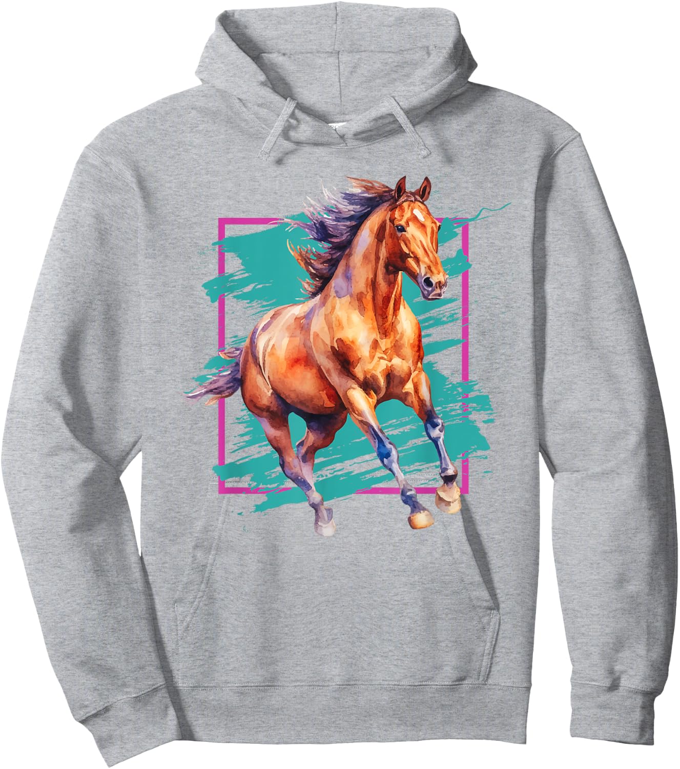 Horse Vintage y2k 90s Aesthetic Retro 2000s Hoodie - Hoodie | Ash