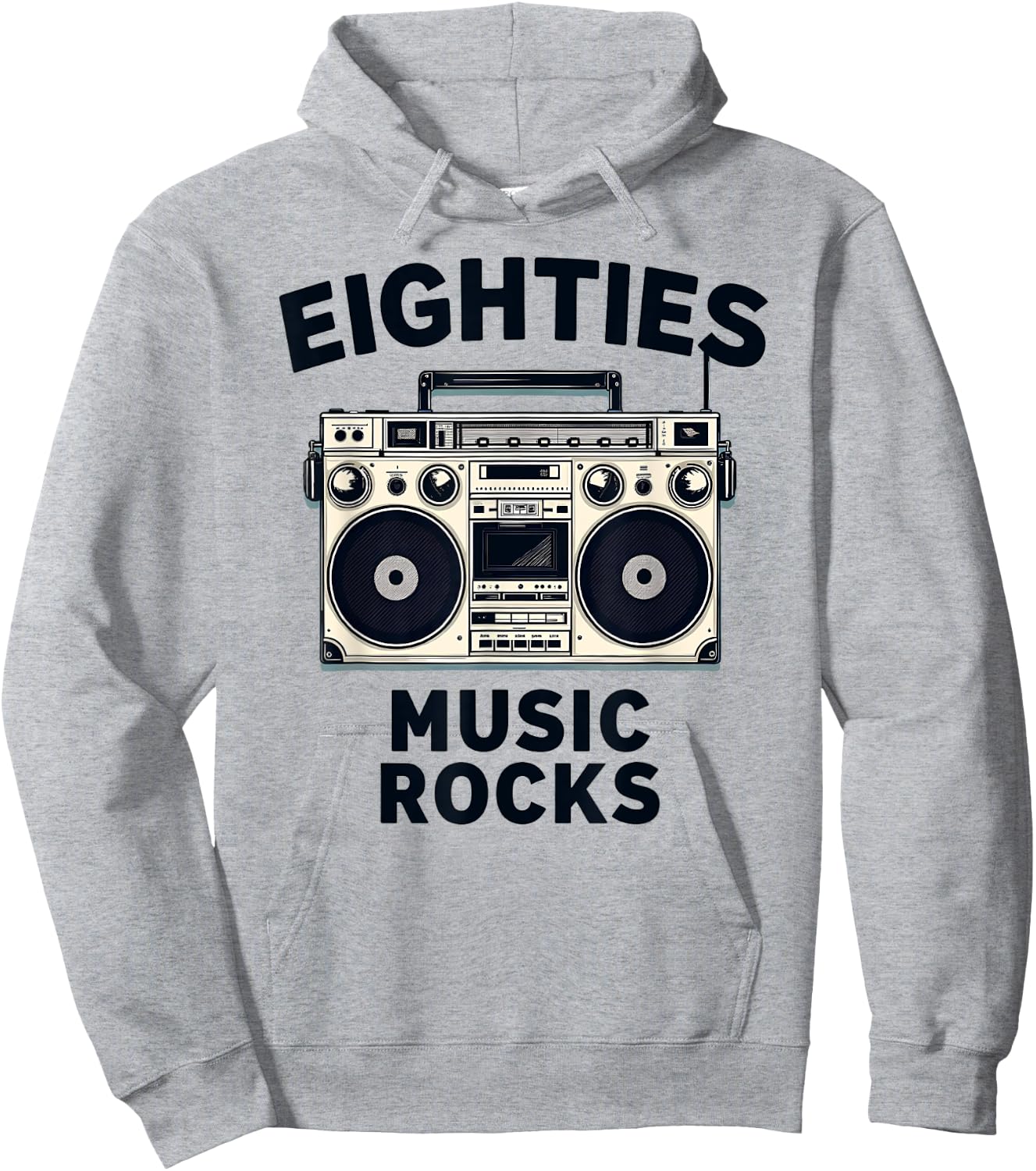 Eighties Music Rocks 80's Cassette Hoodie - Hoodie | Ash