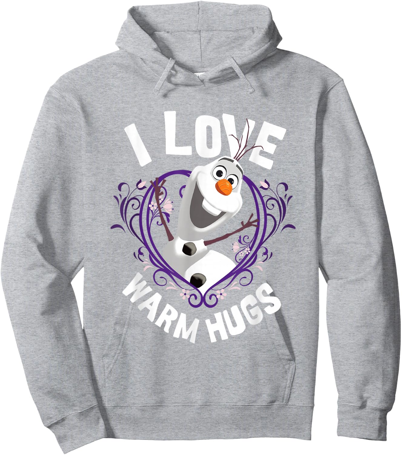 Disney Frozen I Love Warm Hugs Olaf Portrait Hoodie - Hoodie | Ash