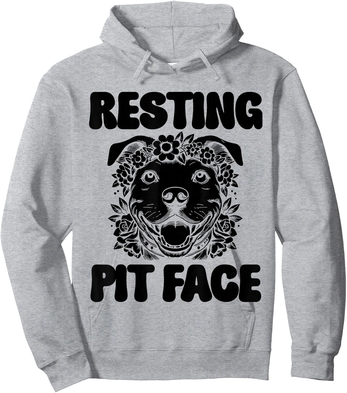 Resting Pit Face Pitbull Dog Design Hoodie - Hoodie | Ash
