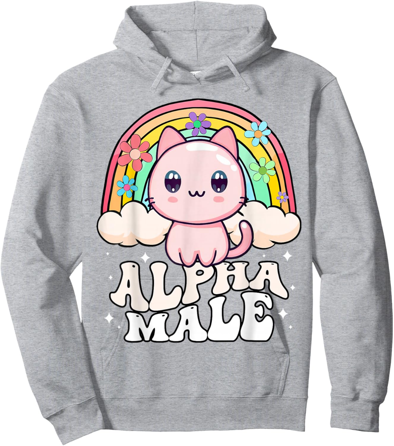 Alpha Männliche Katze Kätzchen Regenbogen Hoodie - Hoodie | Ash