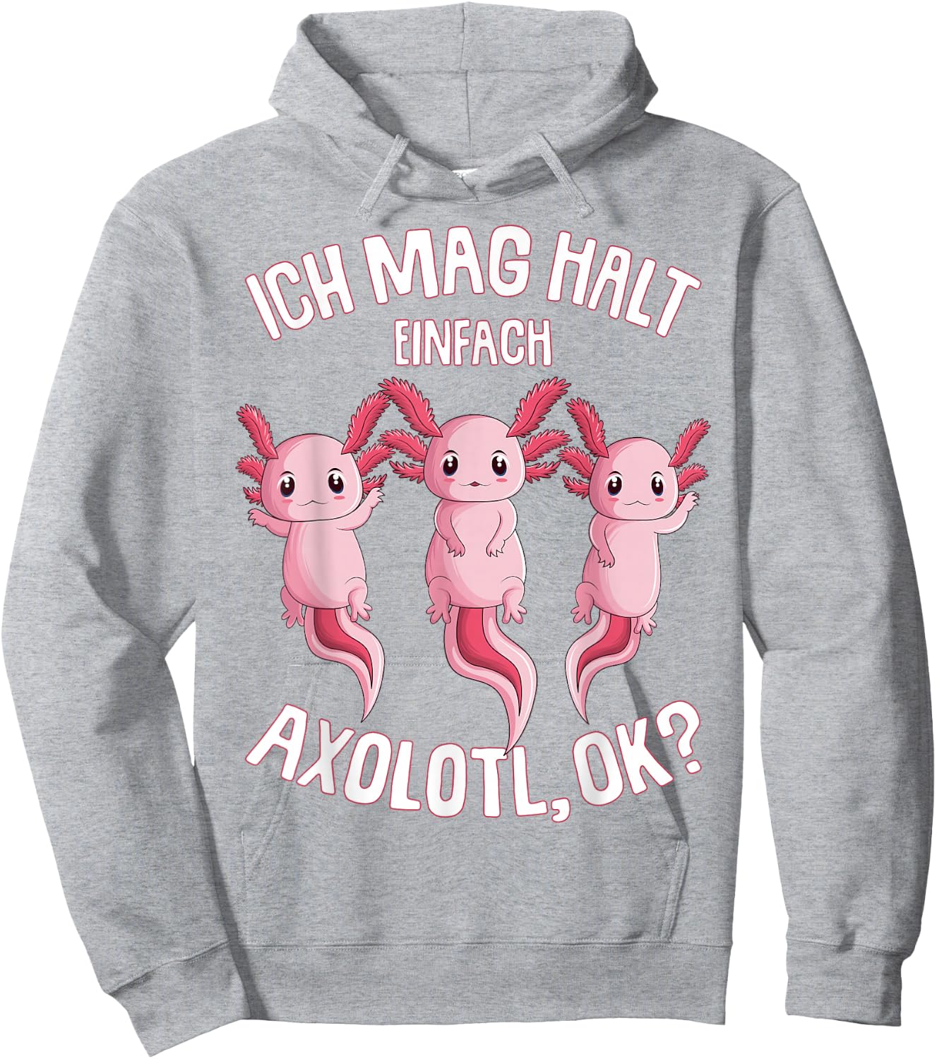 Ich mag Halt Axolotl Children's Women Girls Hoodie - Hoodie | Ash