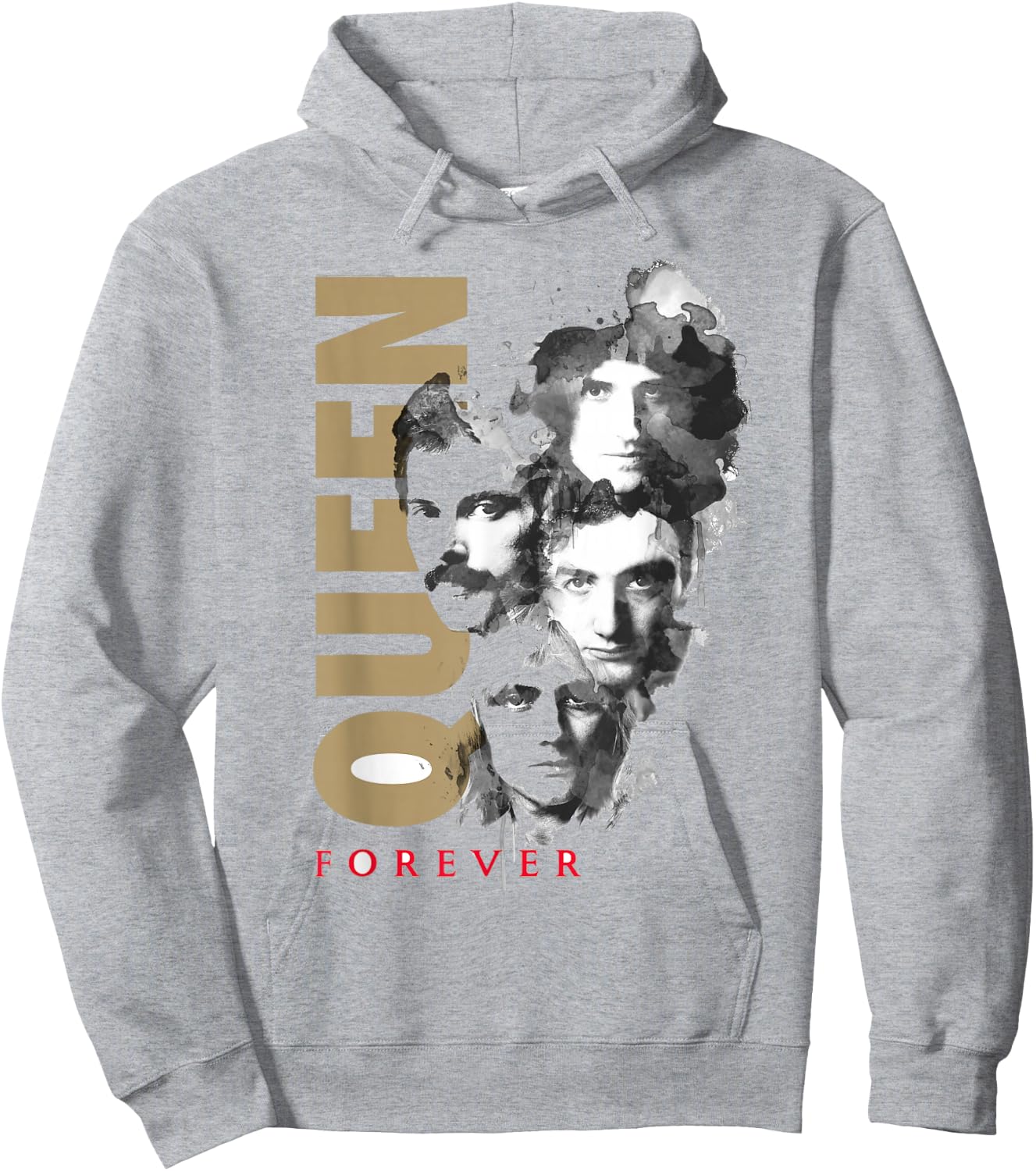 Queen Official Faces Ink Forever , White Hoodie - Hoodie | Ash