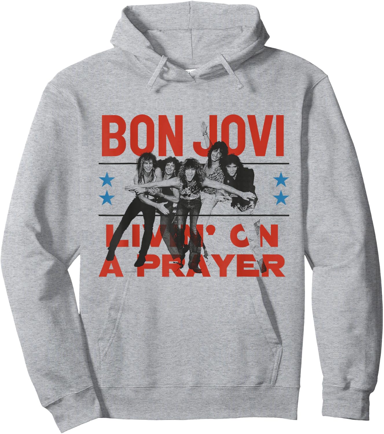 Official Bon Jovi Livin' On A Prayer , White Hoodie - Hoodie | Ash