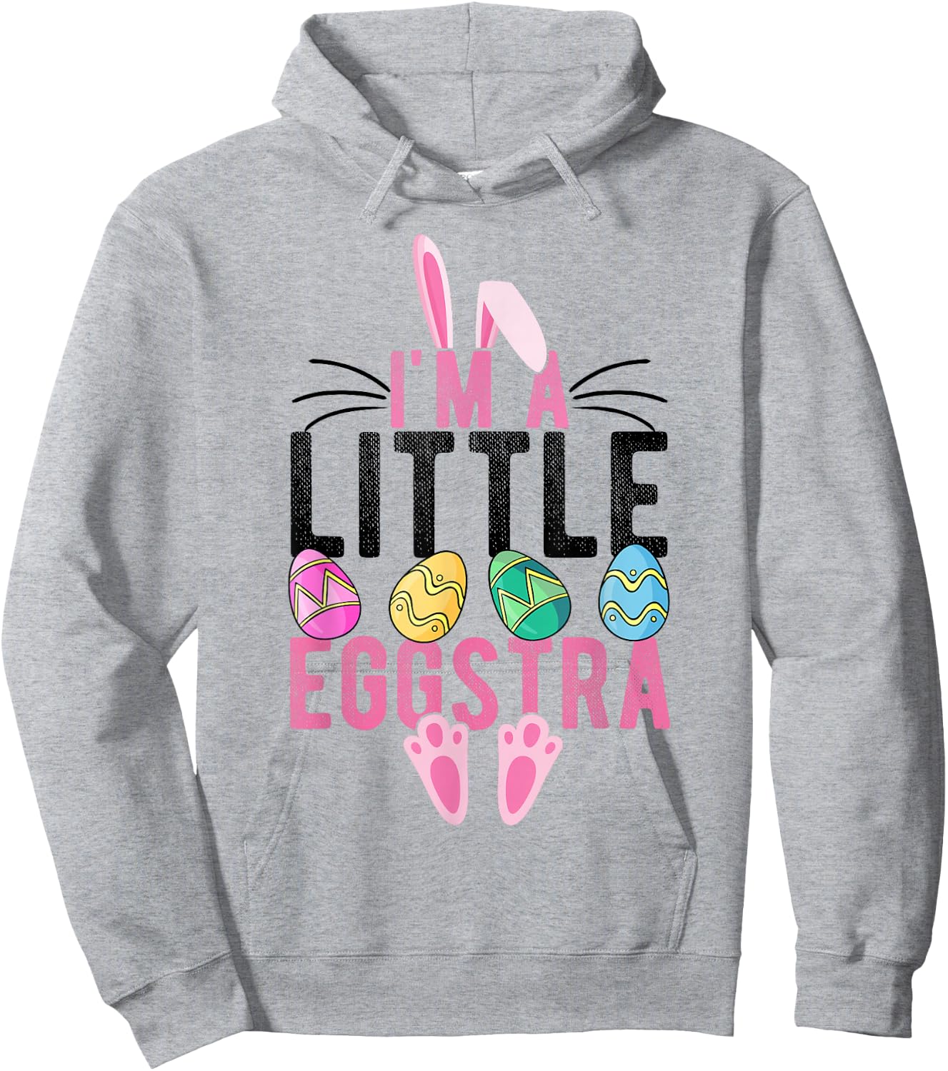 I'M A LITTLE EGGSTRA Easter Bunny Kids Hoodie - Hoodie | Ash