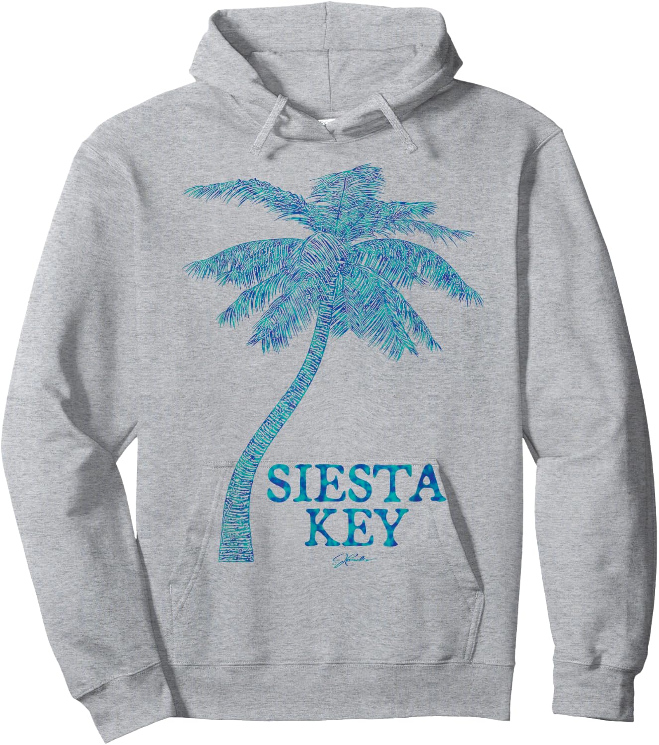JCombs: Siesta Key, FL, Palm Tree Hoodie - Hoodie | Ash