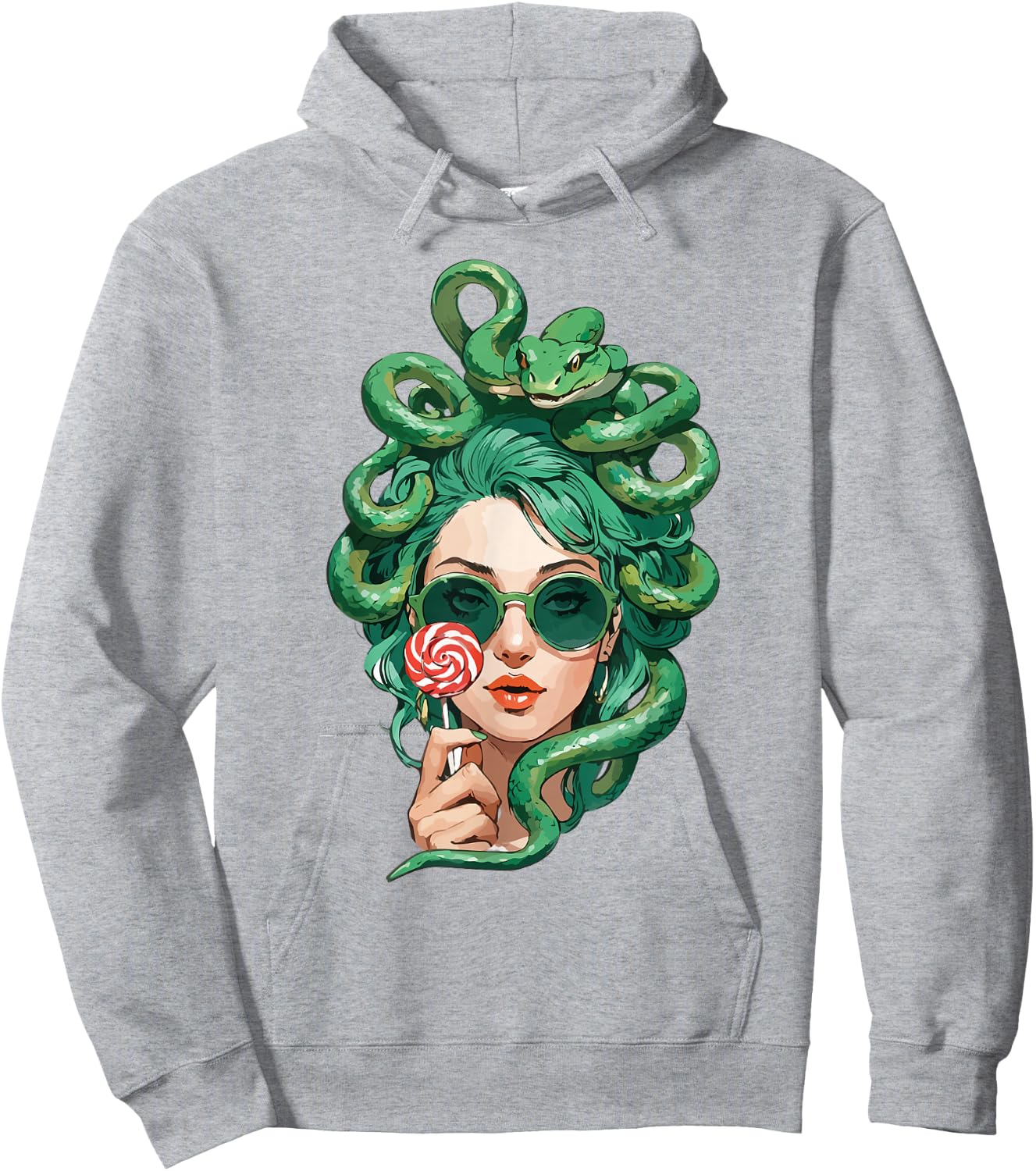 Medusa Lollipop - Modern Greek Mythology Fun Hoodie - Hoodie | Ash