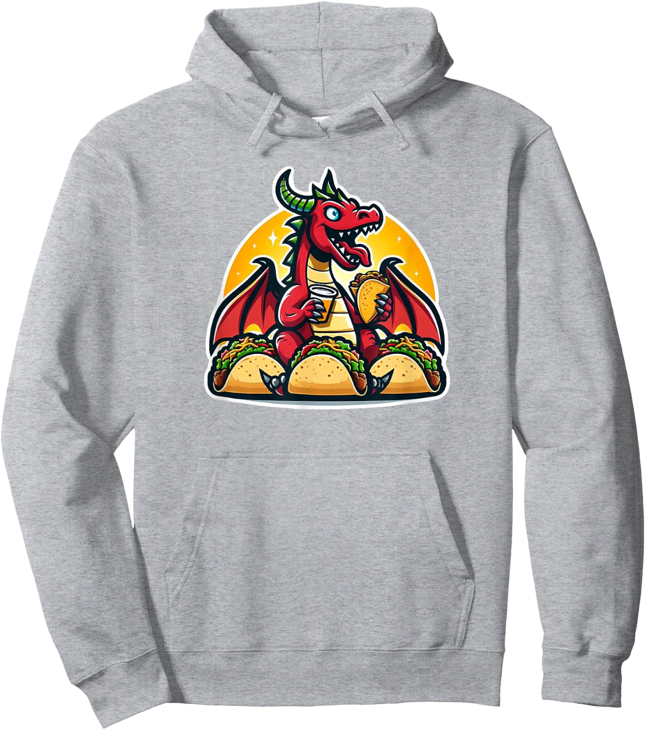 Dragon Loves Tacos Hoodie - Hoodie | Ash