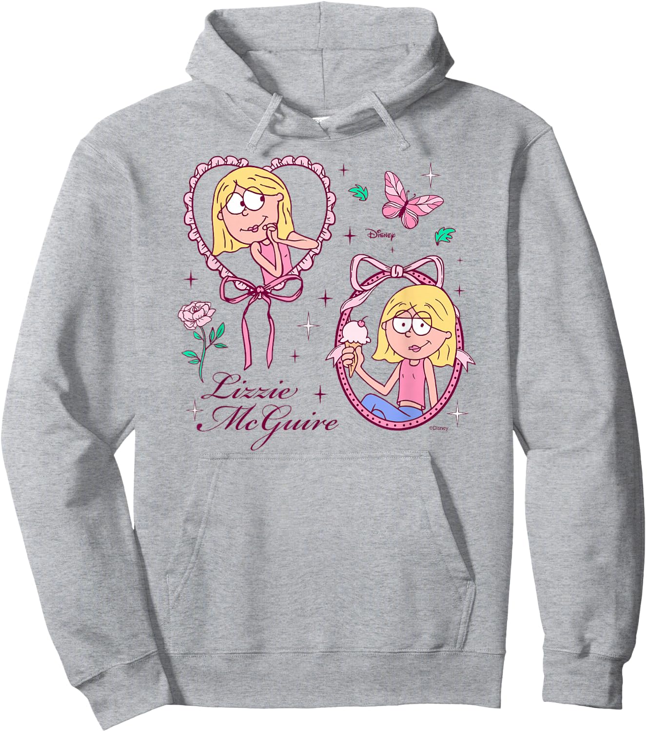 Disney Lizzie McGuire Girl Ribbons and Roses Hoodie - Hoodie | Ash