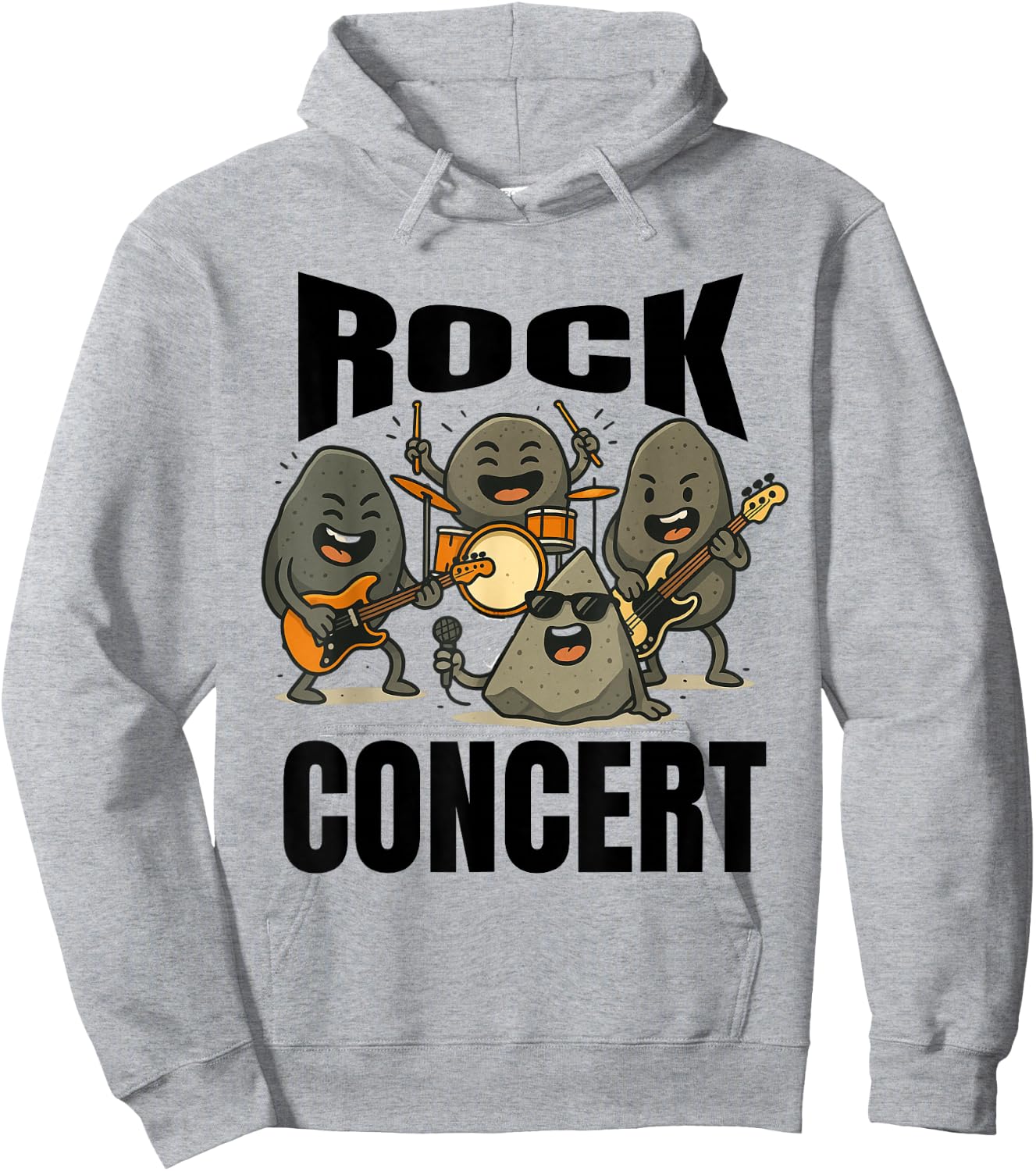 Rocks Band Drums Guitar Music Lover Funny Hoodie - Hoodie | Ash
