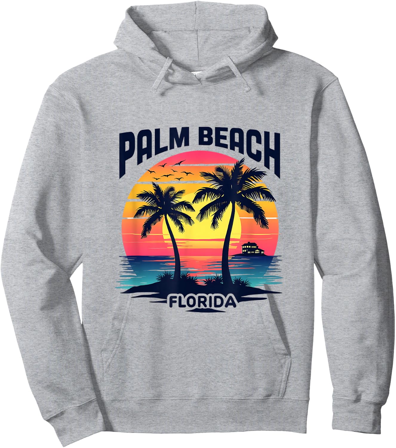 Palm Beach Florida Sunset Tropical Paradise Hoodie - Hoodie | Ash
