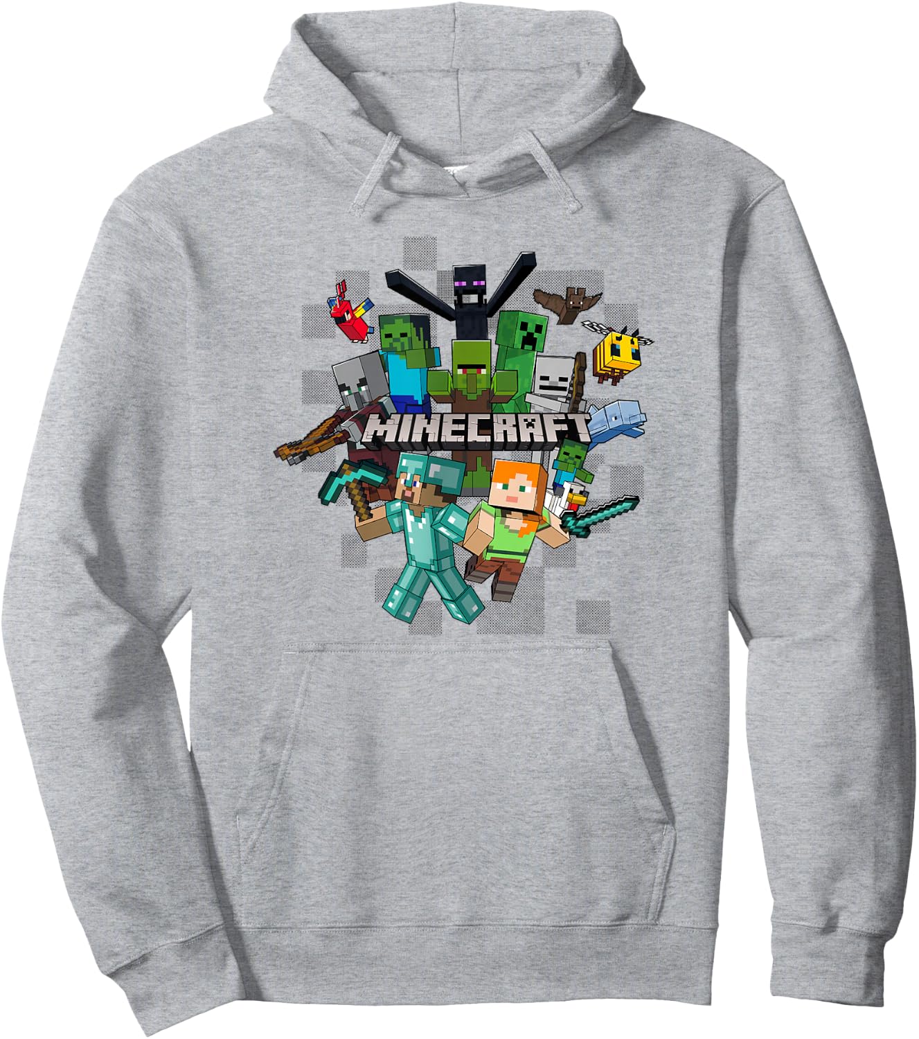 Minecraft Character Cluster Logo Hoodie - Hoodie | Ash