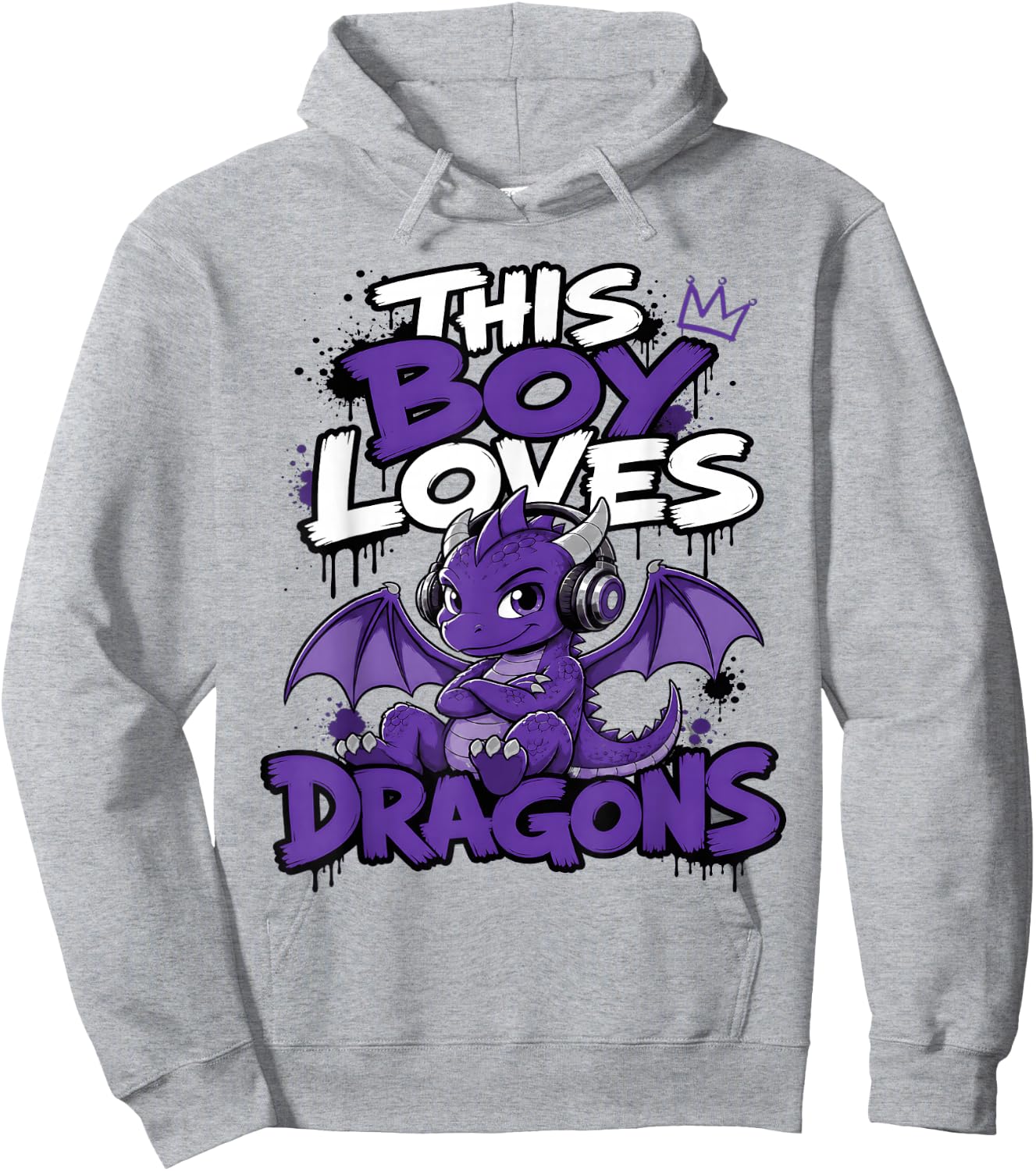 This Boy Loves Dragons Kids Hoodie - Hoodie | Ash