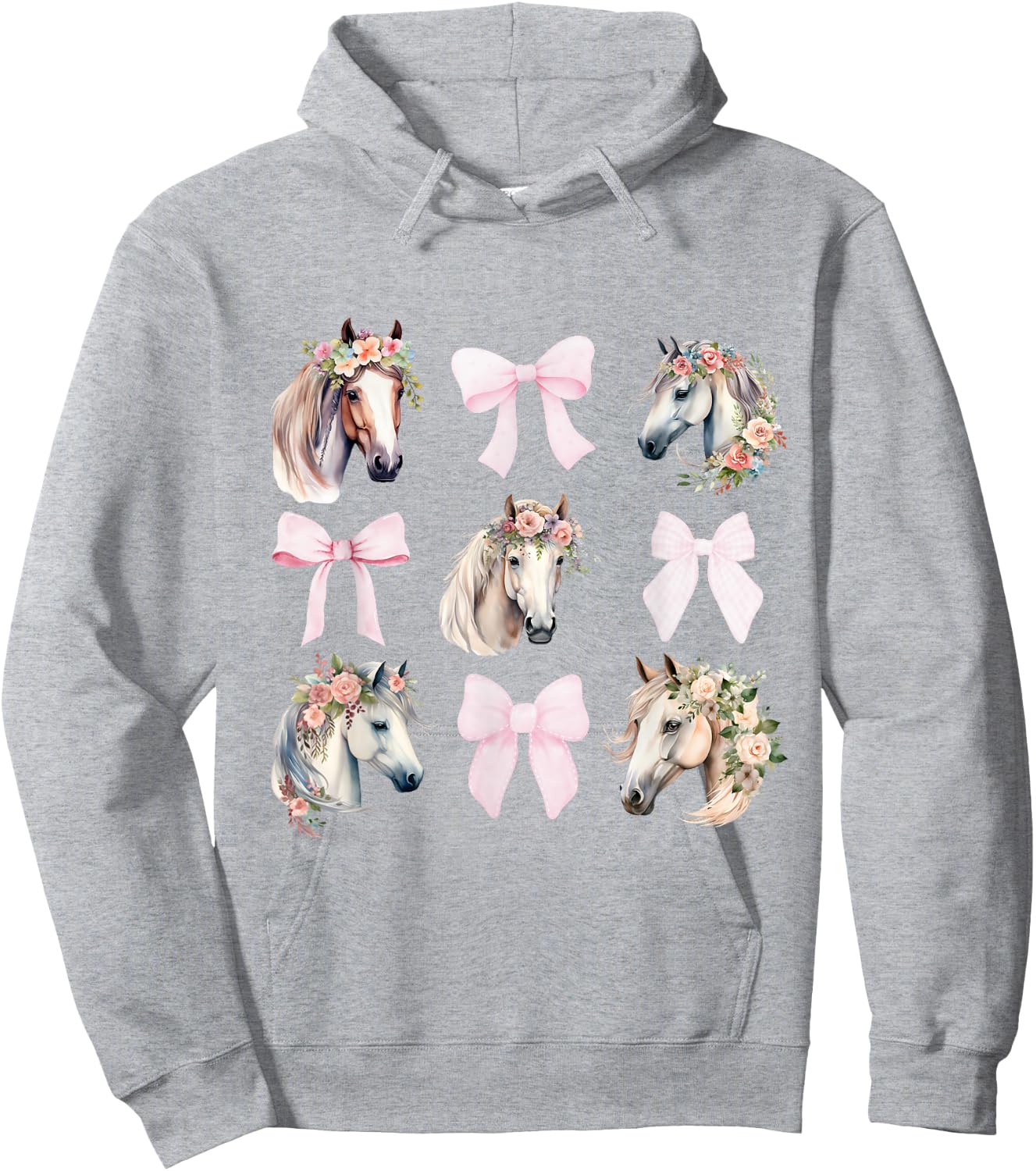 Coquette Horse Riding Wild Flowers Horse Lover Hoodie - Hoodie | Ash