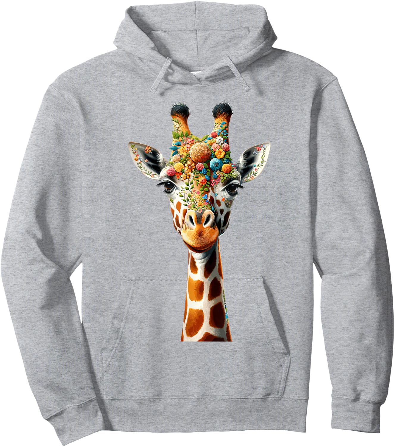Floral Aesthetic Giraffe Lover Shirt Giraffe Hoodie - Hoodie | Ash